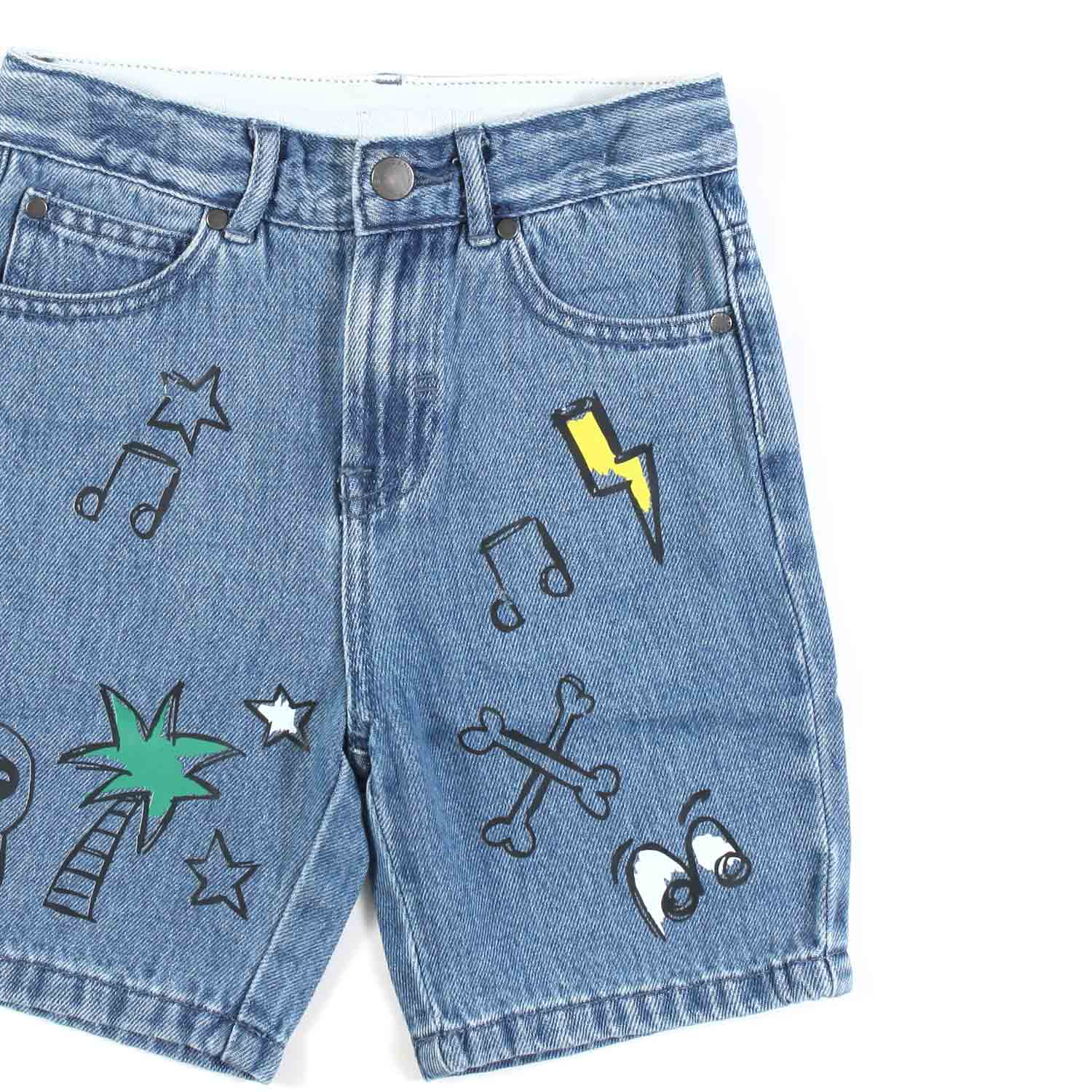 SHORTS DI JEANS CON STAMPE COLORATE BAMBINO - annameglio.com abbigliamento moda