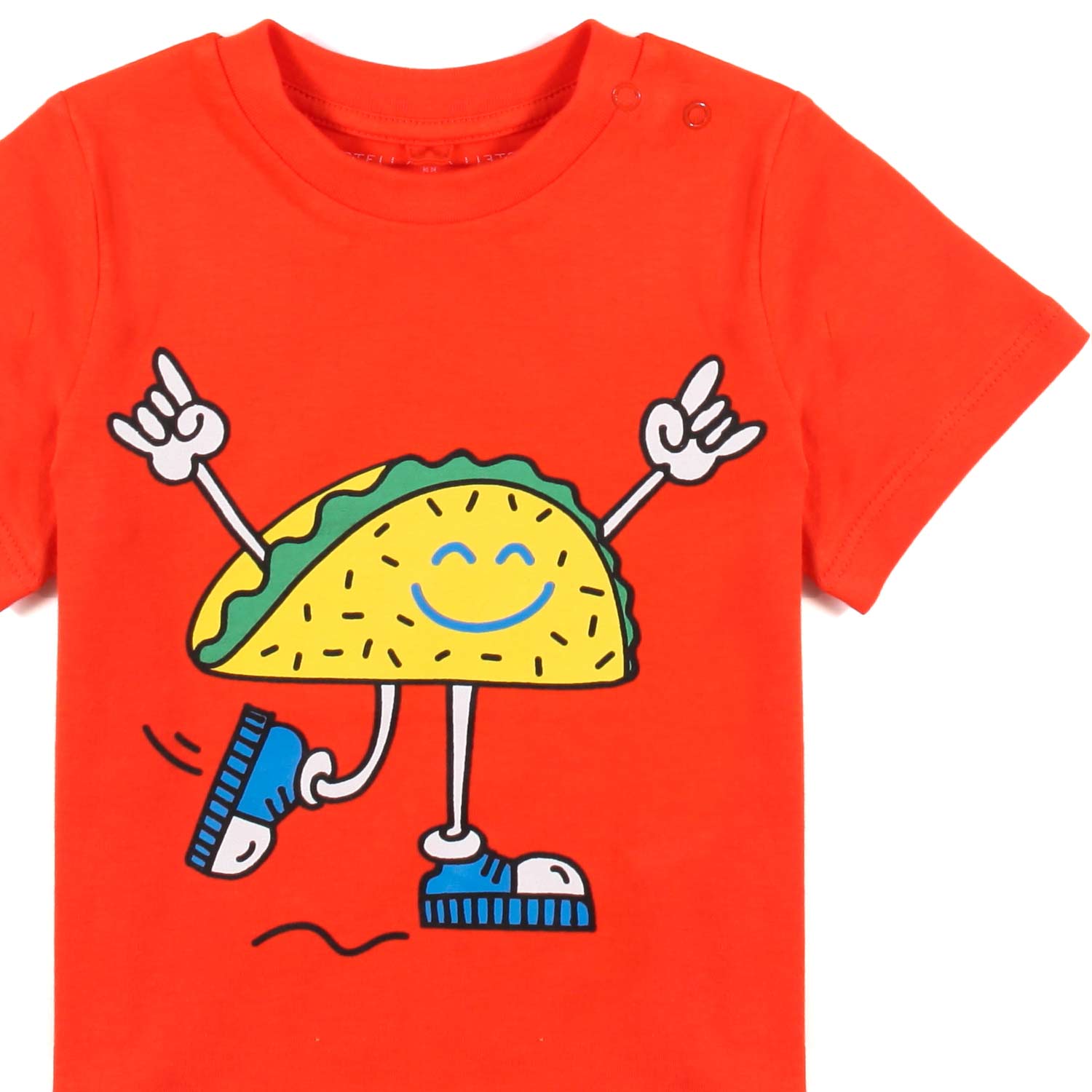 T-SHIRT ARANCIONE CON STAMPA TACO BIMBA E BIMBO - annameglio.com abbigliamento moda