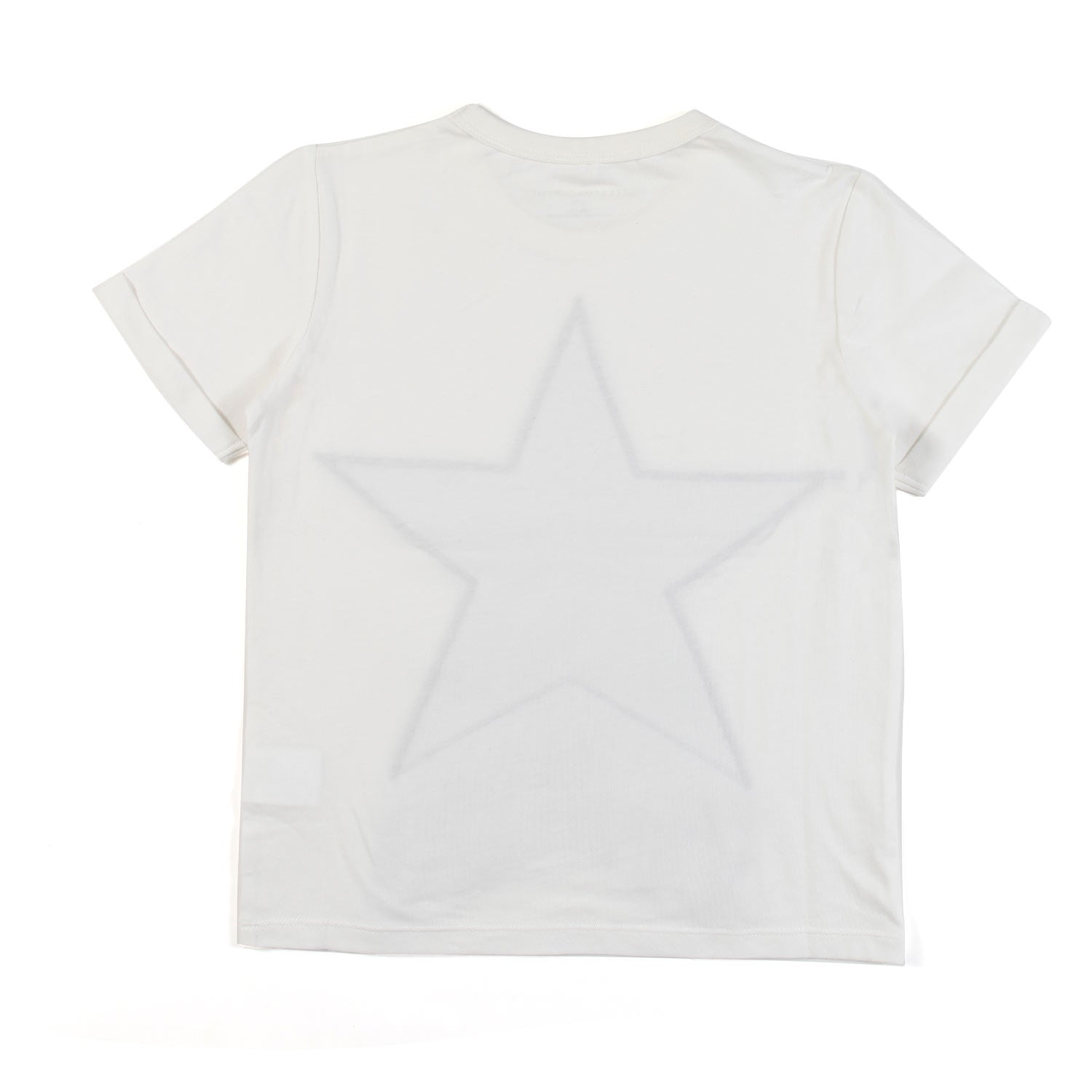 T-SHIRT BIANCA CON STELLA BLU SCURO E FRANGE - annameglio.com abbigliamento moda