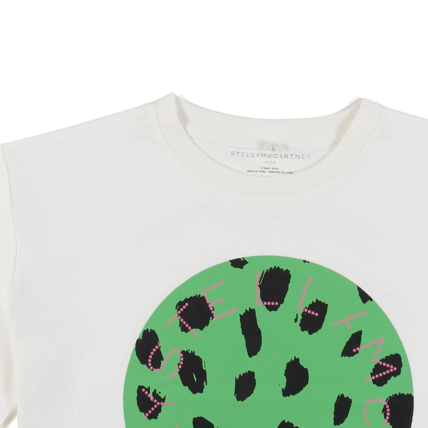 T-SHIRT CROPPED BIANCA CON STAMPA VERDE E NERA - annameglio.com abbigliamento moda
