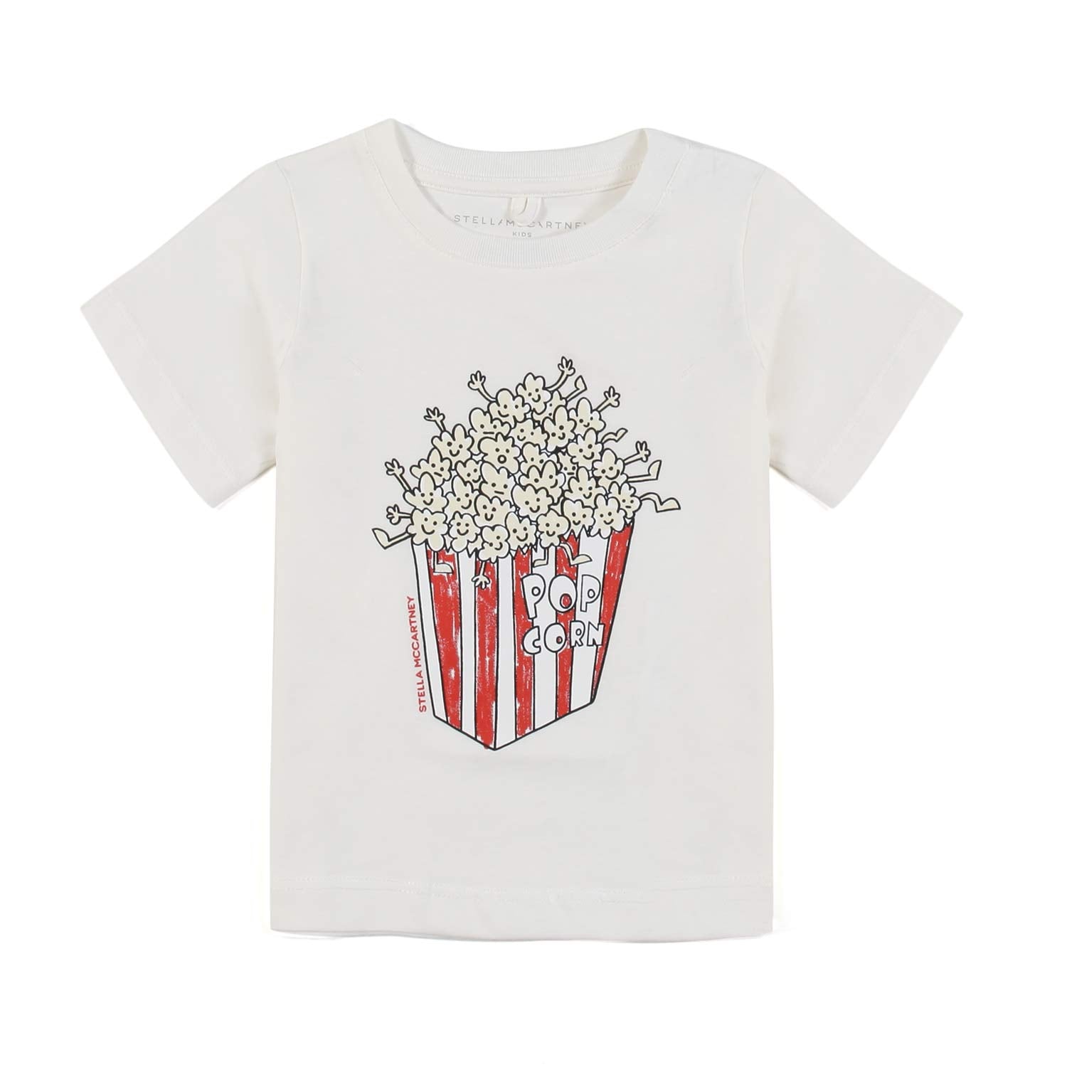 T-SHIRT UNISEX BIANCO CALDO CON STAMPA POP-CORN - annameglio.com abbigliamento moda