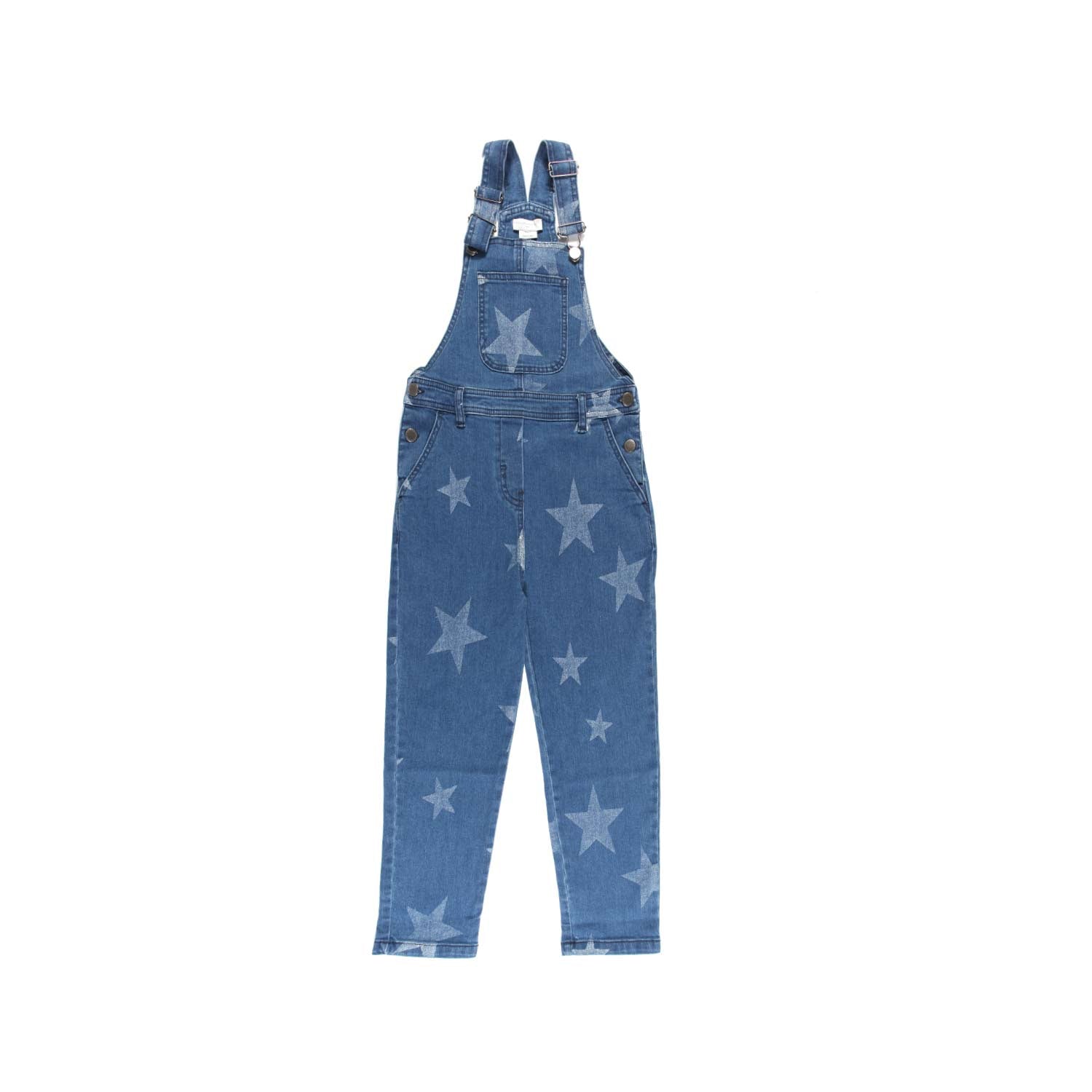 SALOPETTE DENIM BLU CON STELLE BAMBINA E TEEN - annameglio.com abbigliamento moda