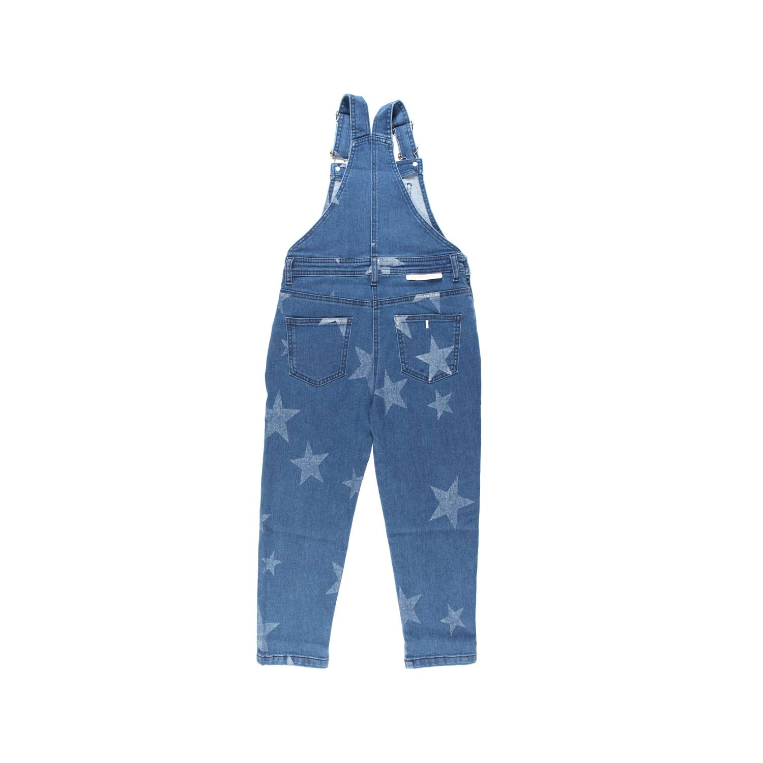 SALOPETTE DENIM BLU CON STELLE BAMBINA E TEEN - annameglio.com abbigliamento moda