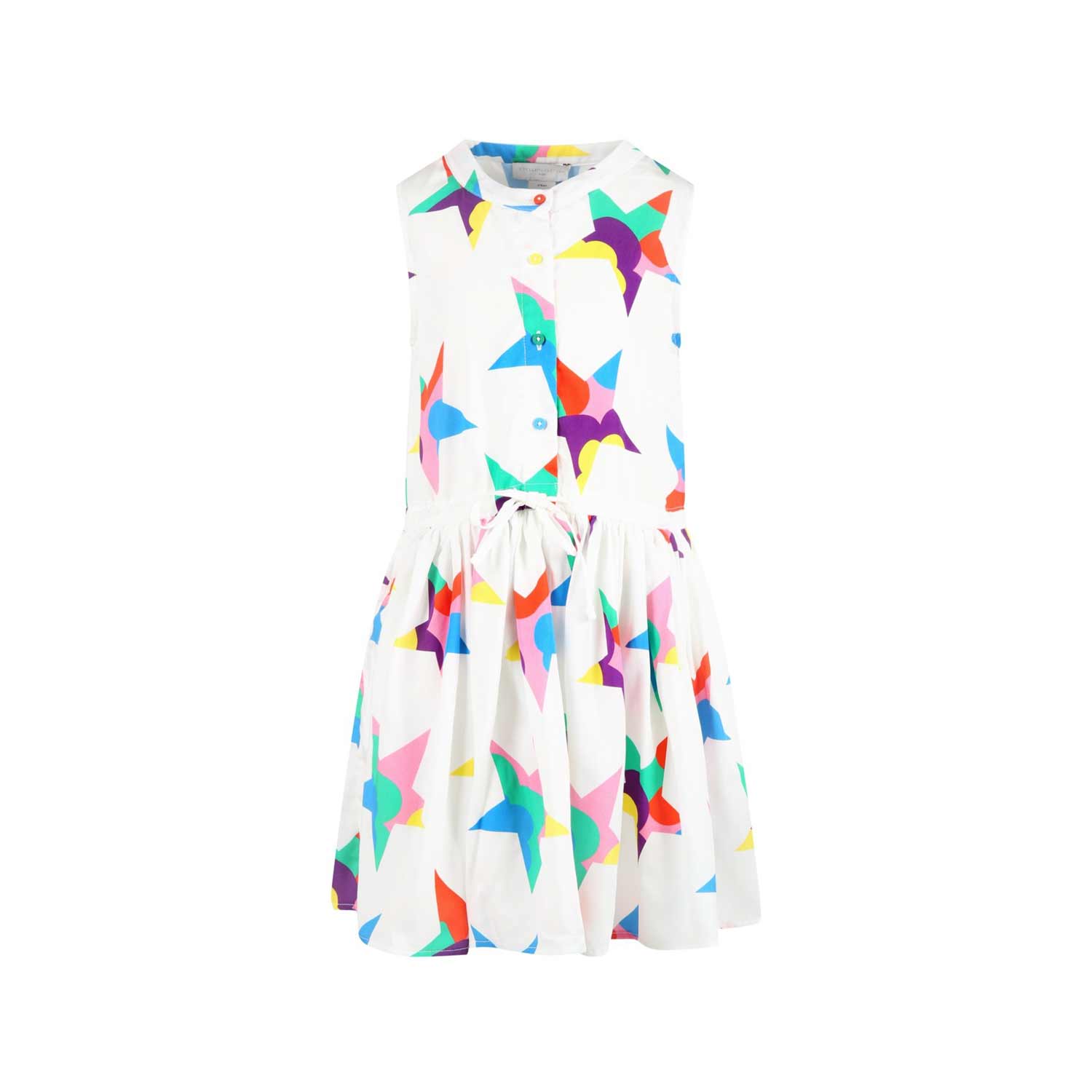 ABITO BIANCO CON STELLE MULTICOLOR BAMBINA - annameglio.com abbigliamento moda