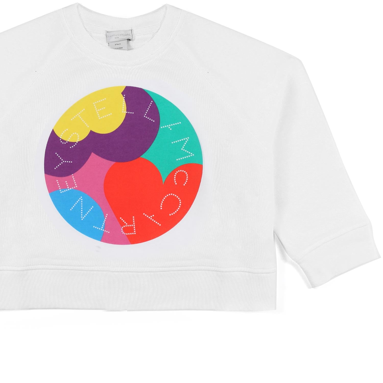 FELPA CROPPED BIANCA CON STAMPA LOVE MULTICOLOR - annameglio.com abbigliamento moda