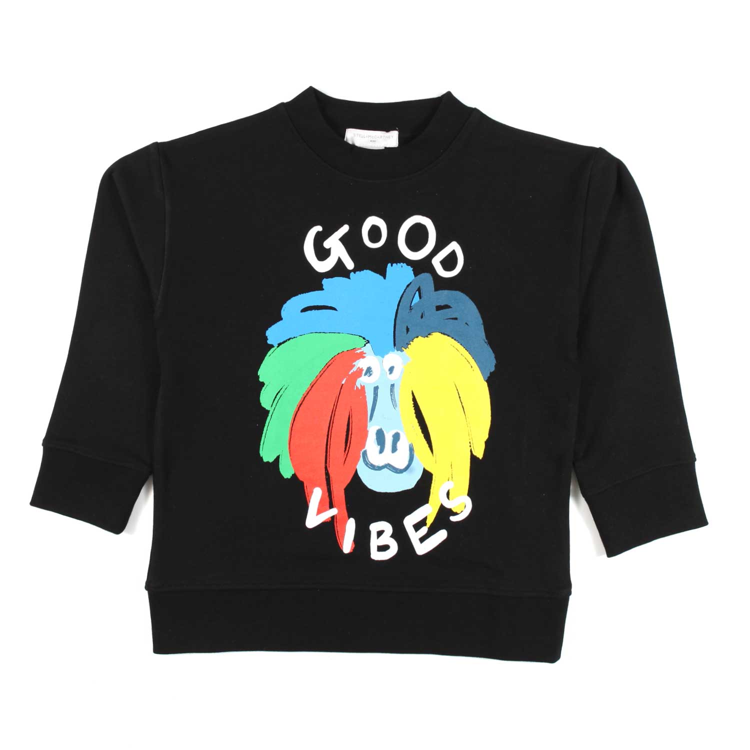 FELPA GOOD VIBES NERA BAMBINO CON SCIMMIA - annameglio.com abbigliamento moda