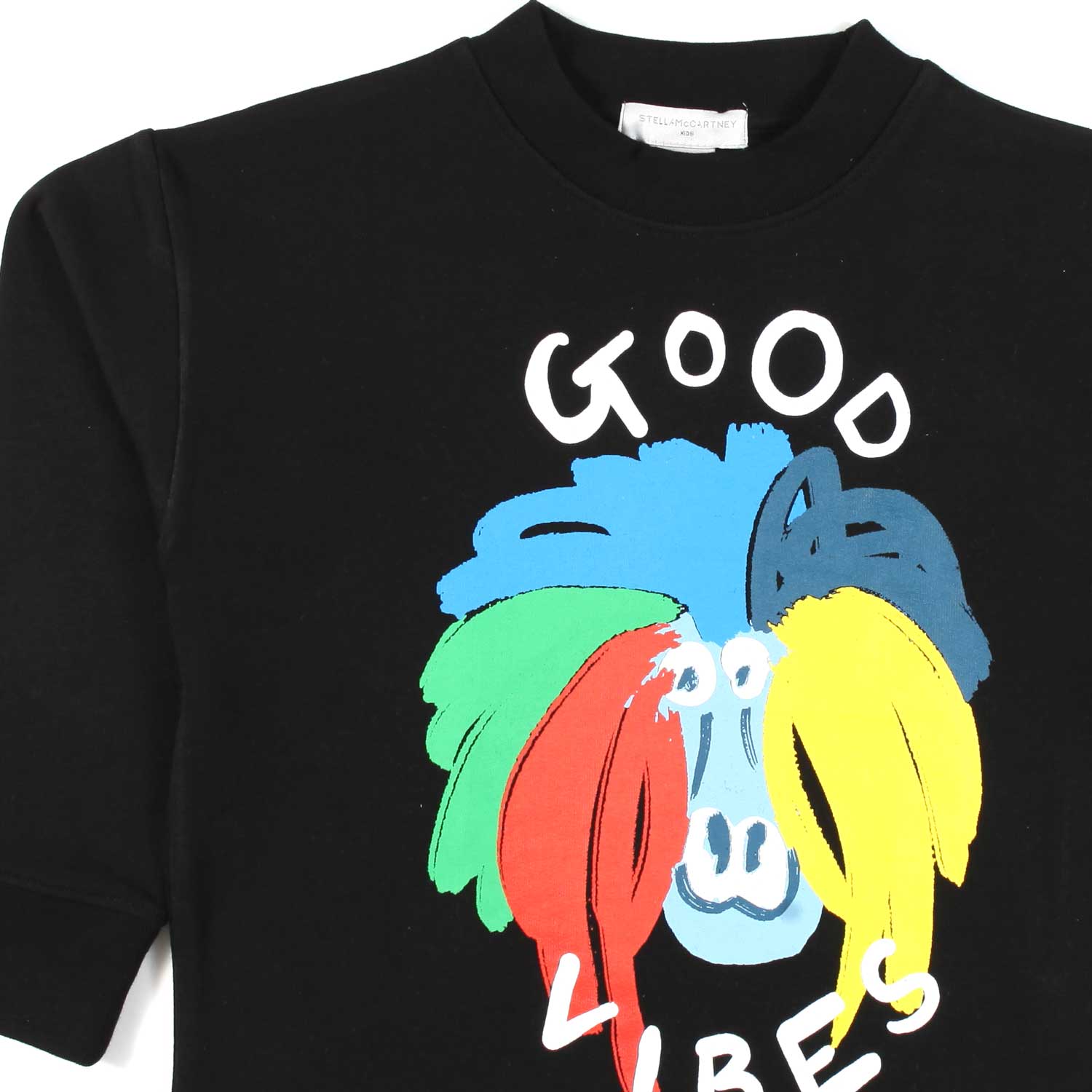 FELPA GOOD VIBES NERA BAMBINO CON SCIMMIA - annameglio.com abbigliamento moda