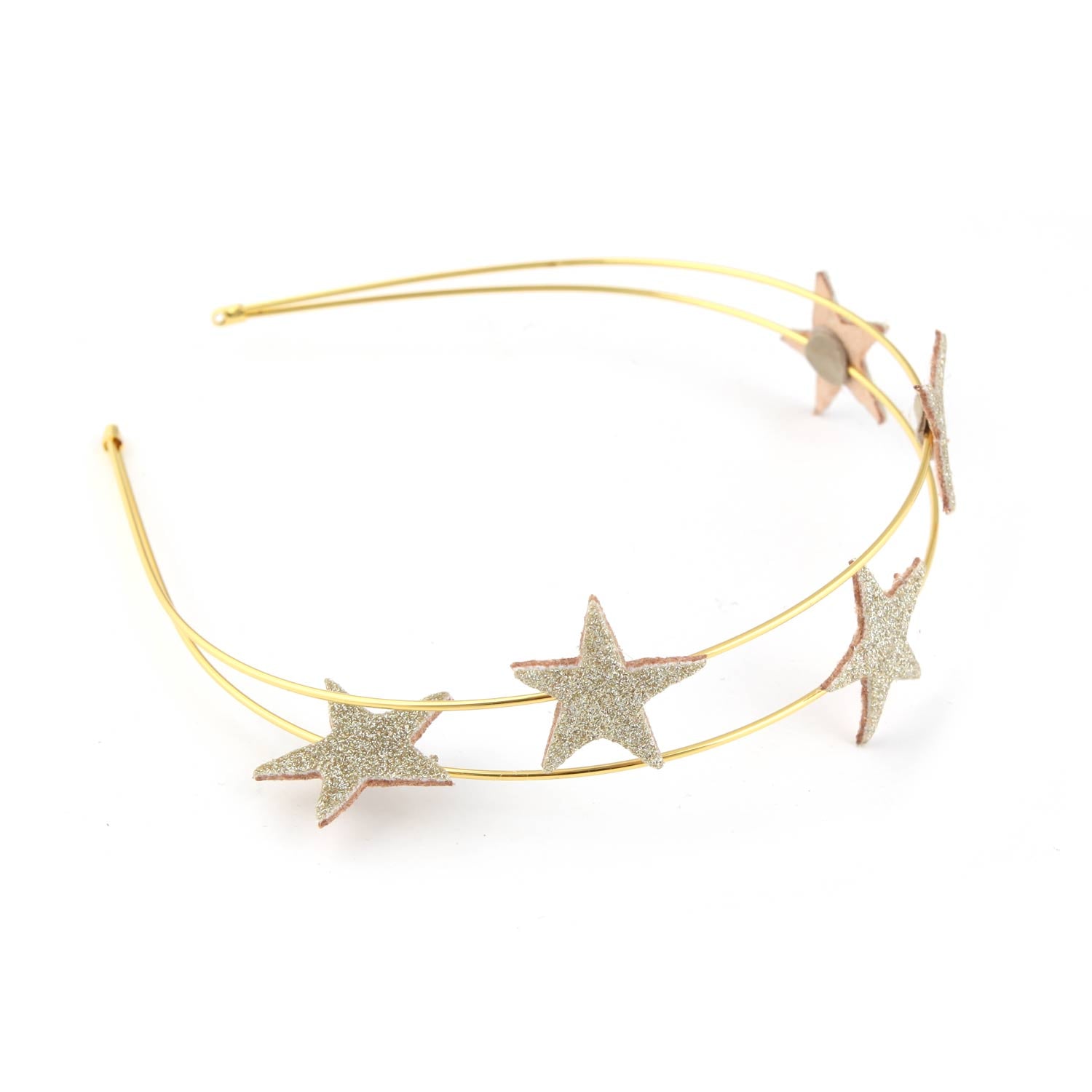 CERCHIETTO DORATO CON STELLE ORO GLITTER BAMBINA - annameglio.com abbigliamento moda