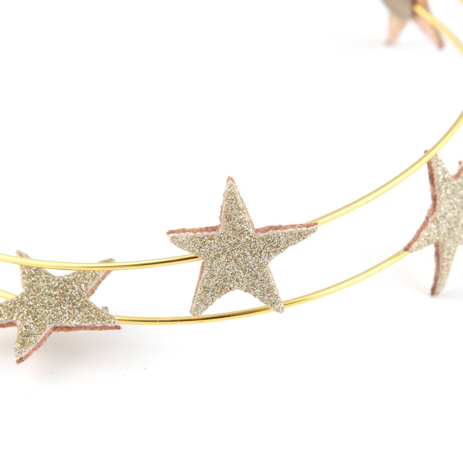 CERCHIETTO DORATO CON STELLE ORO GLITTER BAMBINA - annameglio.com abbigliamento moda