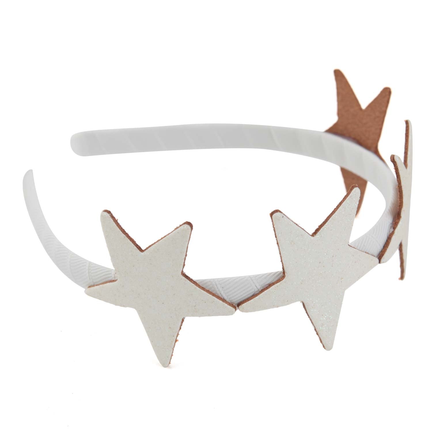 CERCHIETTO BIANCO CON STELLE BRILLANTINATE BAMBINA - annameglio.com abbigliamento moda