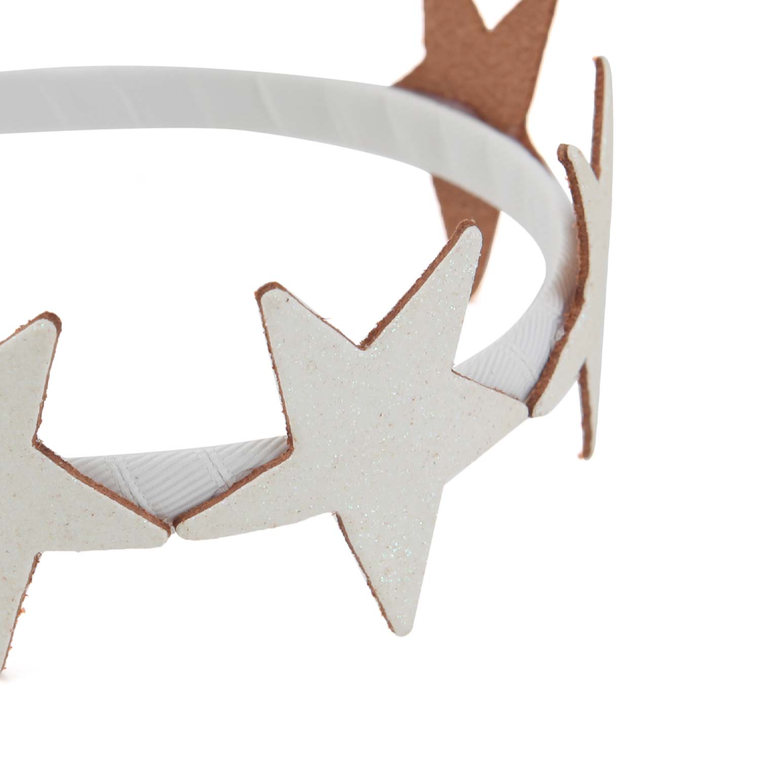 CERCHIETTO BIANCO CON STELLE BRILLANTINATE BAMBINA - annameglio.com abbigliamento moda