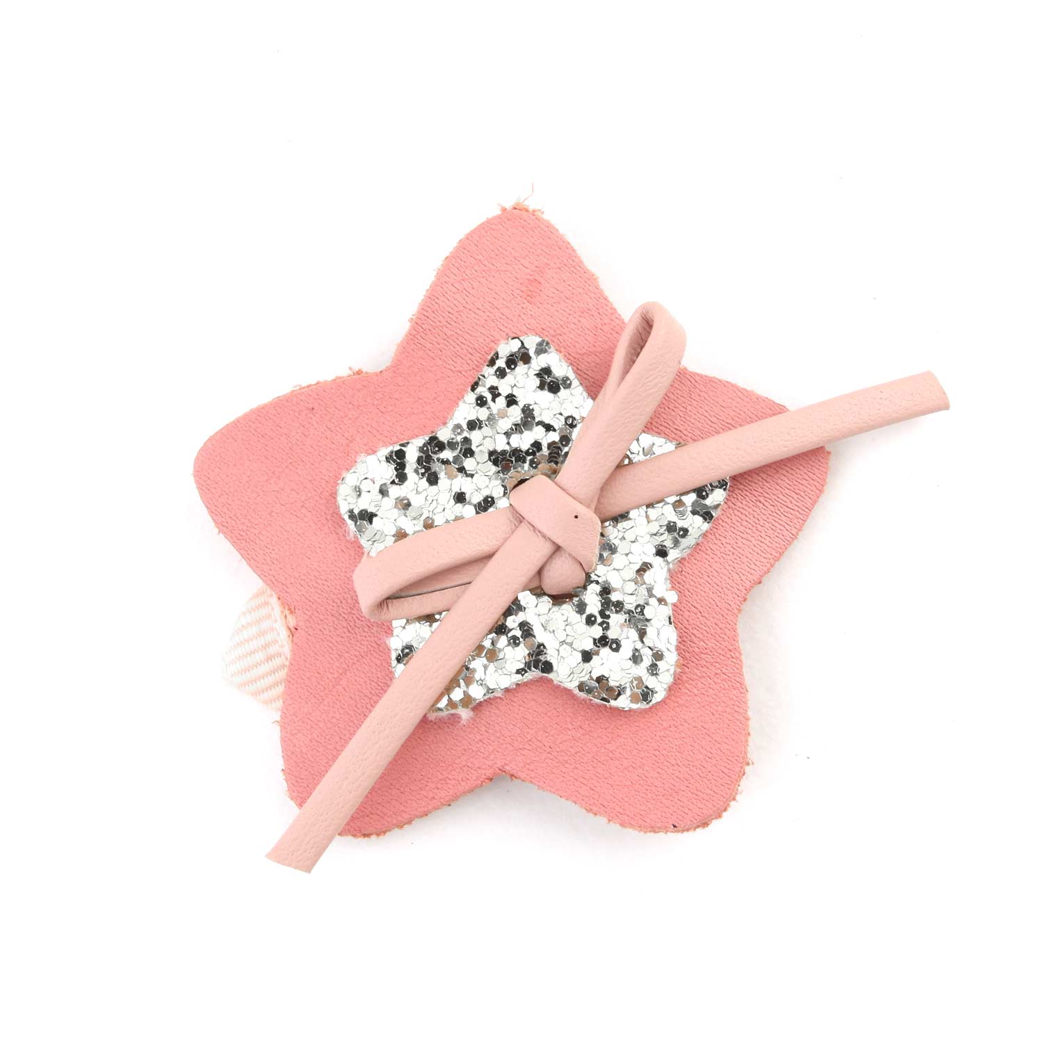 FERMAGLIO CLIP CON STELLA ROSA E ARGENTO BAMBINA - annameglio.com abbigliamento moda