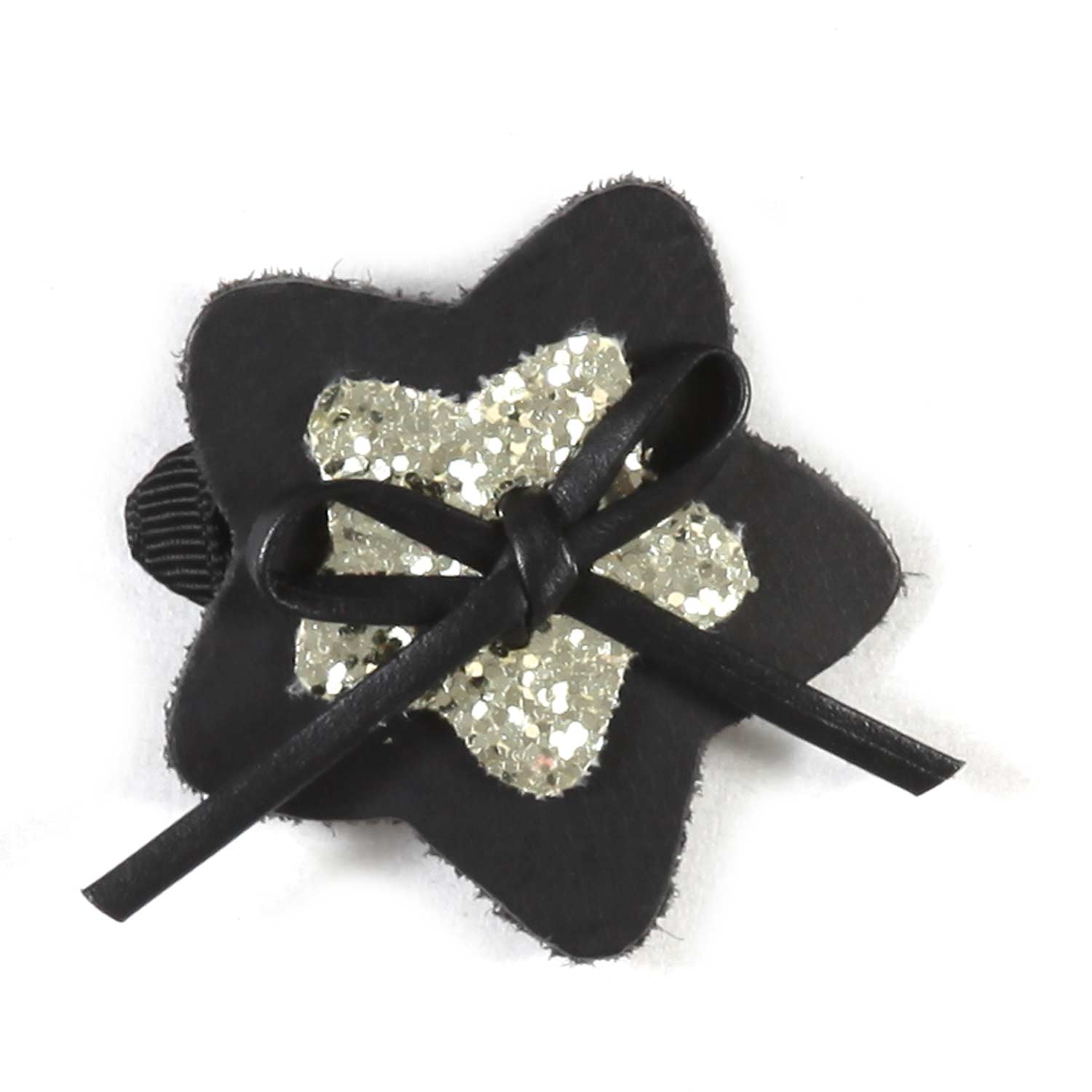 FERMAGLIO CLIP CON STELLA NERA E ORO BAMBINA - annameglio.com abbigliamento moda