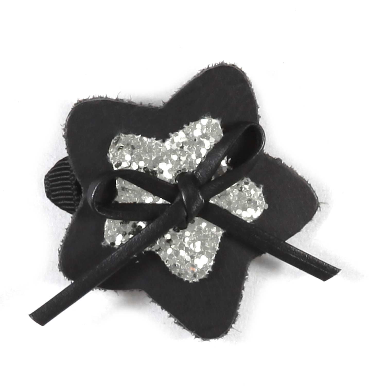 FERMAGLIO CLIP CON STELLA NERA E ARGENTO BAMBINA - annameglio.com abbigliamento moda