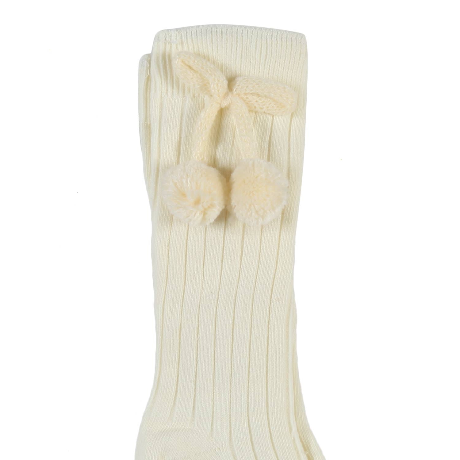 CALZINI BEIGE CON POMPON BAMBINA - annameglio.com abbigliamento moda