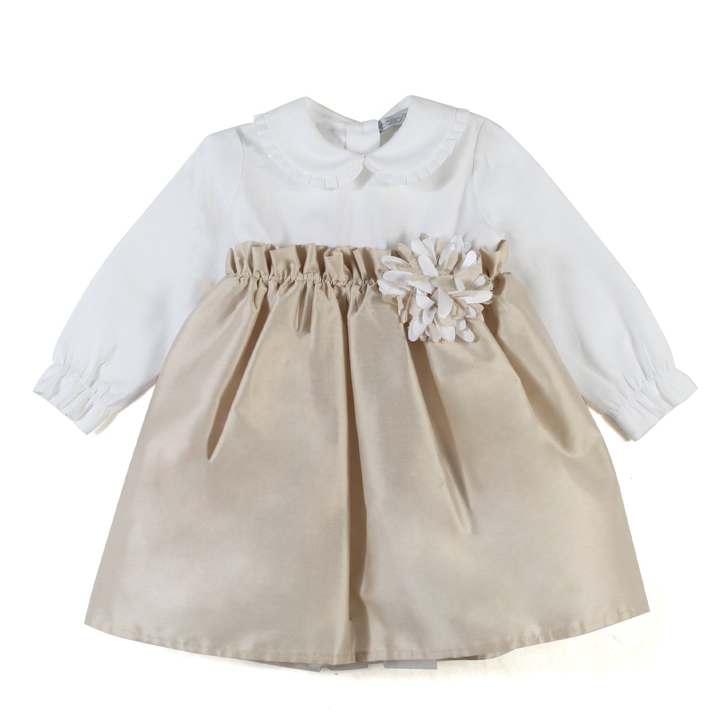 VESTITO BIANCO E SABBIA BIMBA E NEONATA - annameglio.com abbigliamento moda