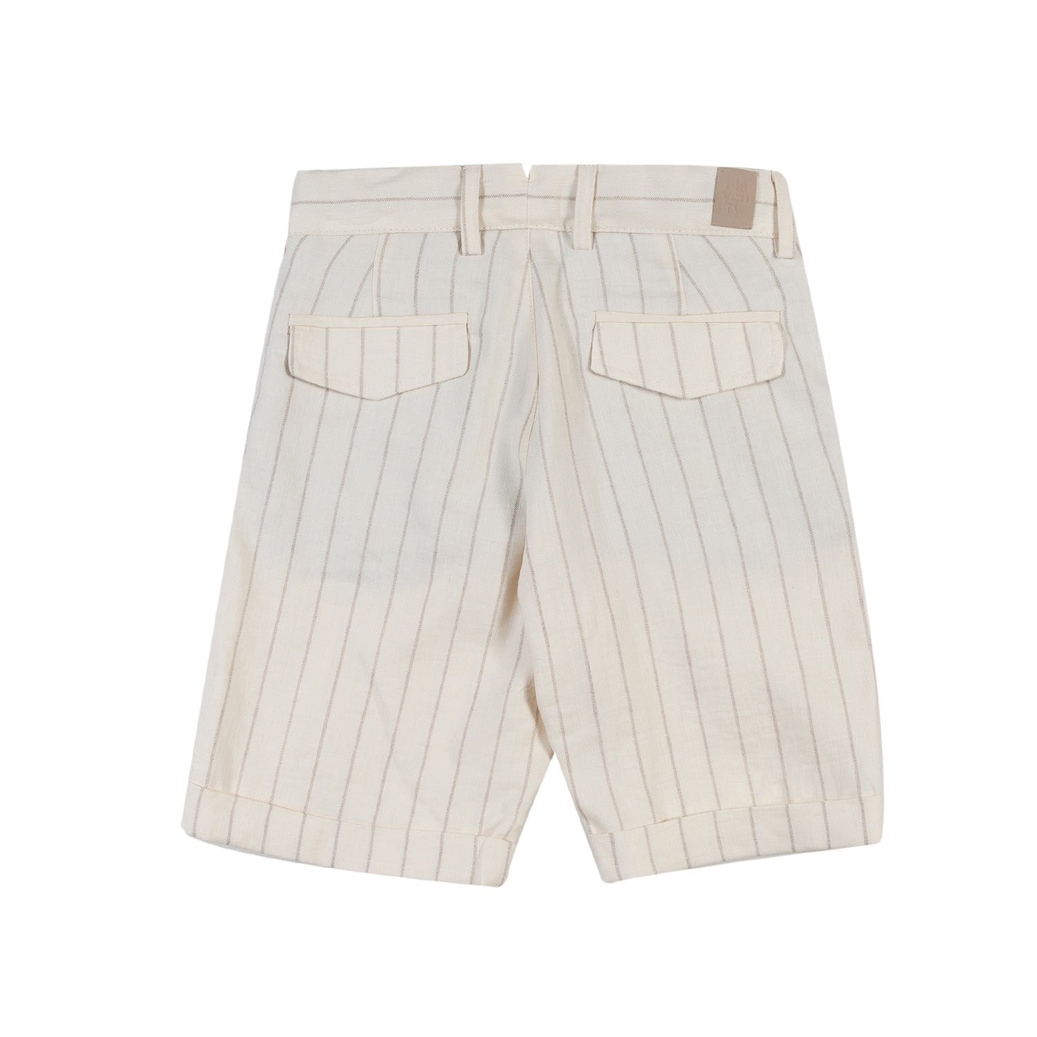 BERMUDA LINO BIANCO LATTE A RIGHE BEIGE BAMBINO - annameglio.com abbigliamento moda