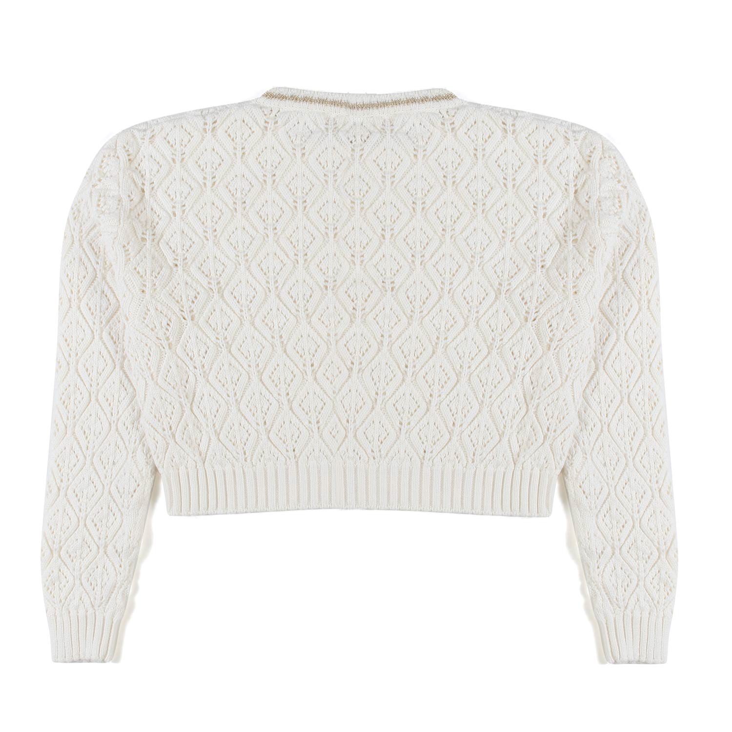 PULLOVER CROPPED PANNA E ORO BAMBINA TEEN - annameglio.com abbigliamento moda