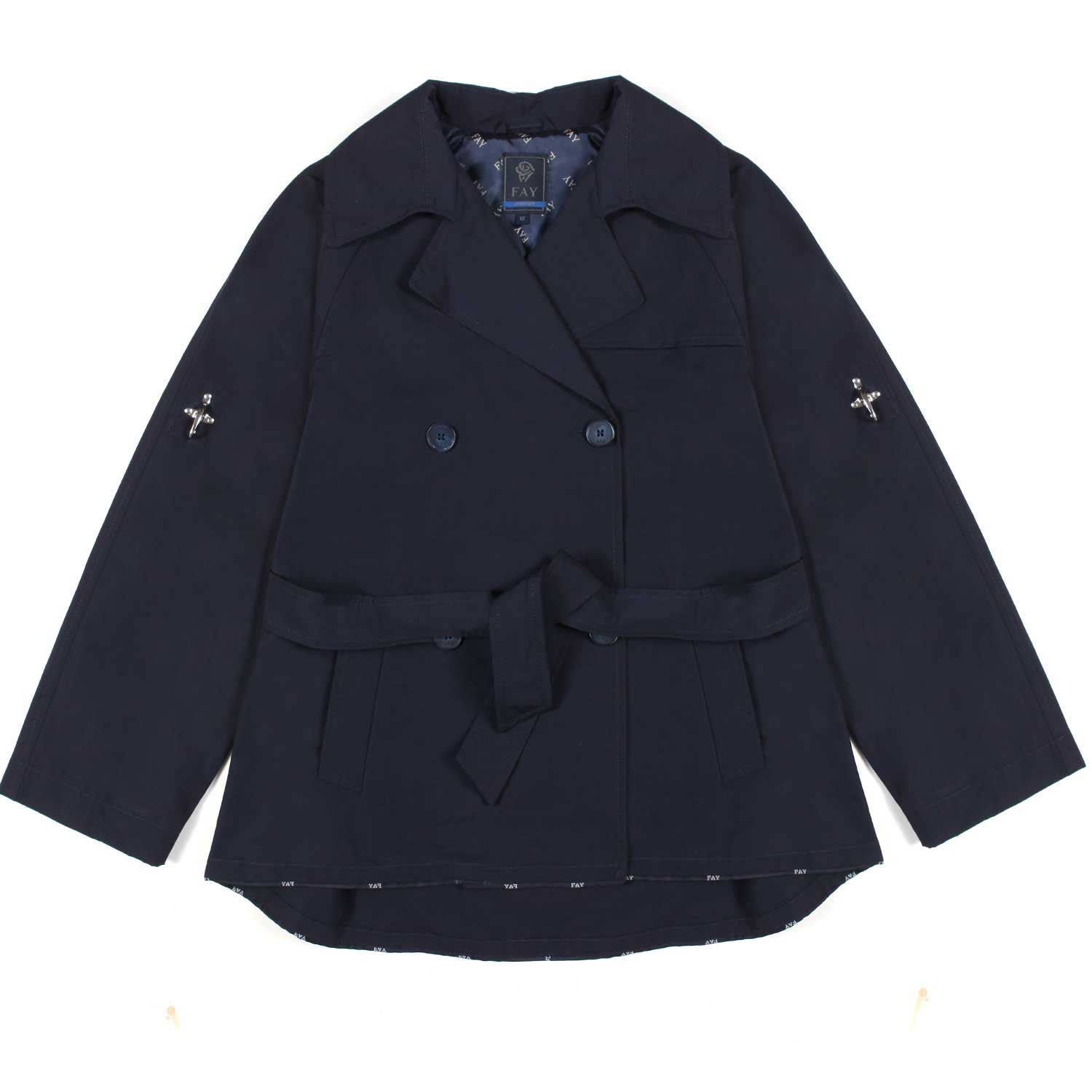 TRENCH COAT BLU NOTTE BAMBINA E TEENAGER - annameglio.com abbigliamento moda