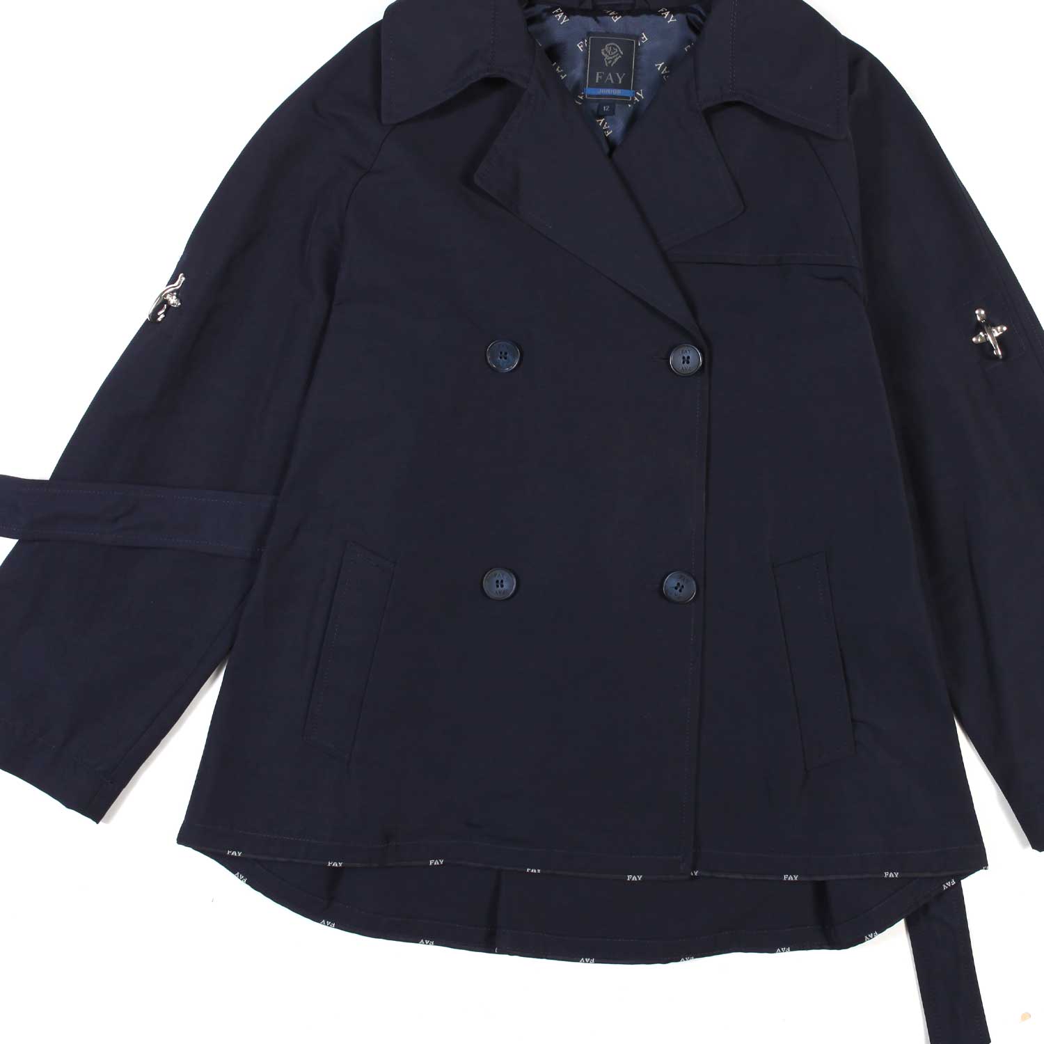 TRENCH COAT BLU NOTTE BAMBINA E TEENAGER - annameglio.com abbigliamento moda