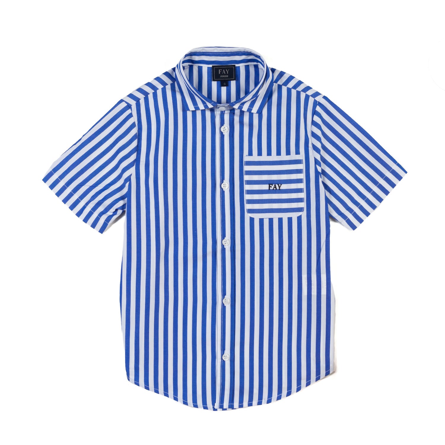 CAMICIA MANICA CORTA BIANCA E BLU A RIGHE - annameglio.com abbigliamento moda