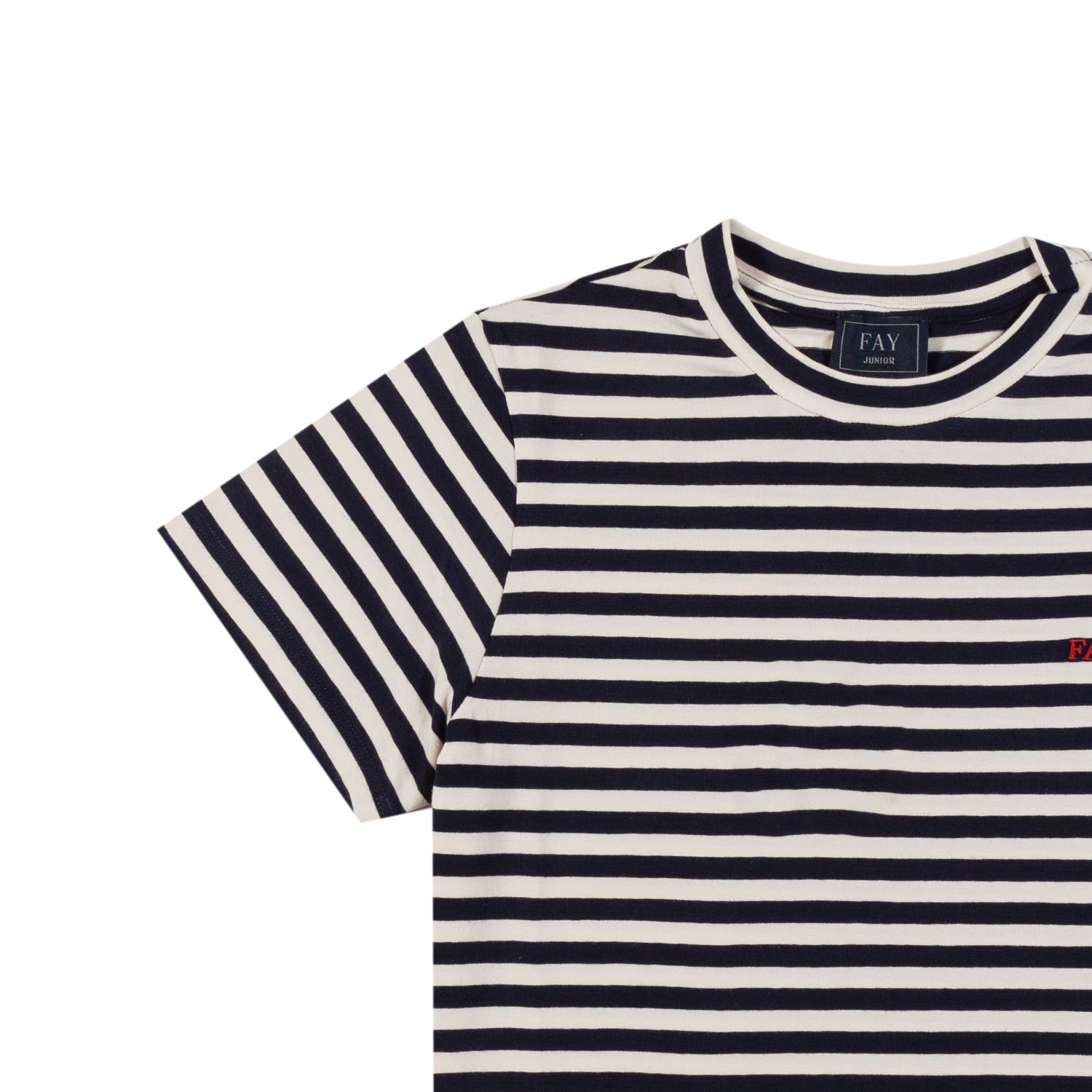 T-SHIRT BIANCO PANNA E BLU NAVY A RIGHE - annameglio.com abbigliamento moda