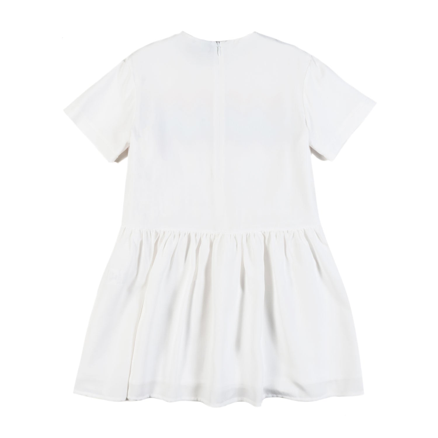 ABITO BIANCO BAMBINA CON DETTAGLIO ZIG ZAG - annameglio.com abbigliamento moda