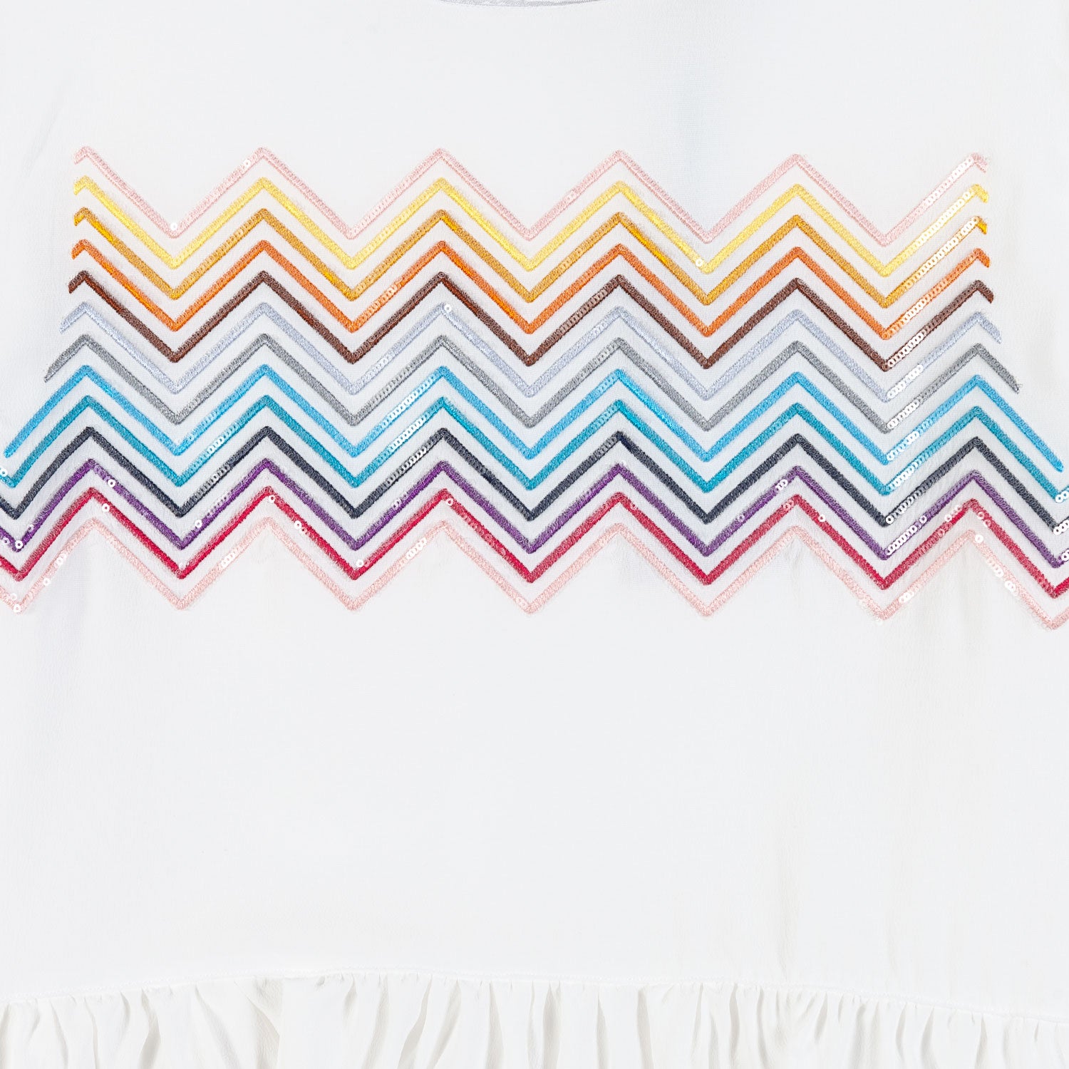 ABITO BIANCO BAMBINA CON DETTAGLIO ZIG ZAG - annameglio.com abbigliamento moda