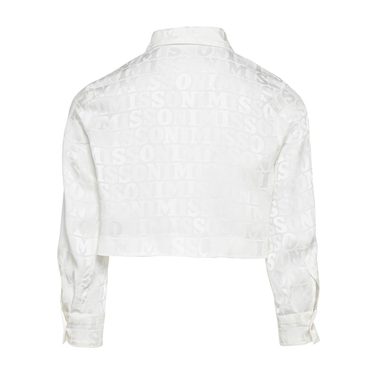 CAMICIA CROPPED BIANCA CON LOGHI ALL-OVER - annameglio.com abbigliamento moda