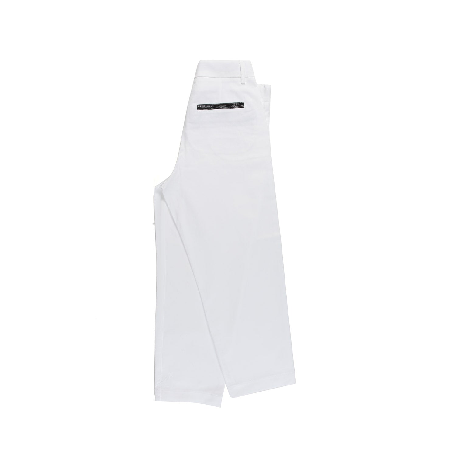 PANTALONE CHINO BIANCO CON DETTAGLI ZIG ZAG - annameglio.com abbigliamento moda