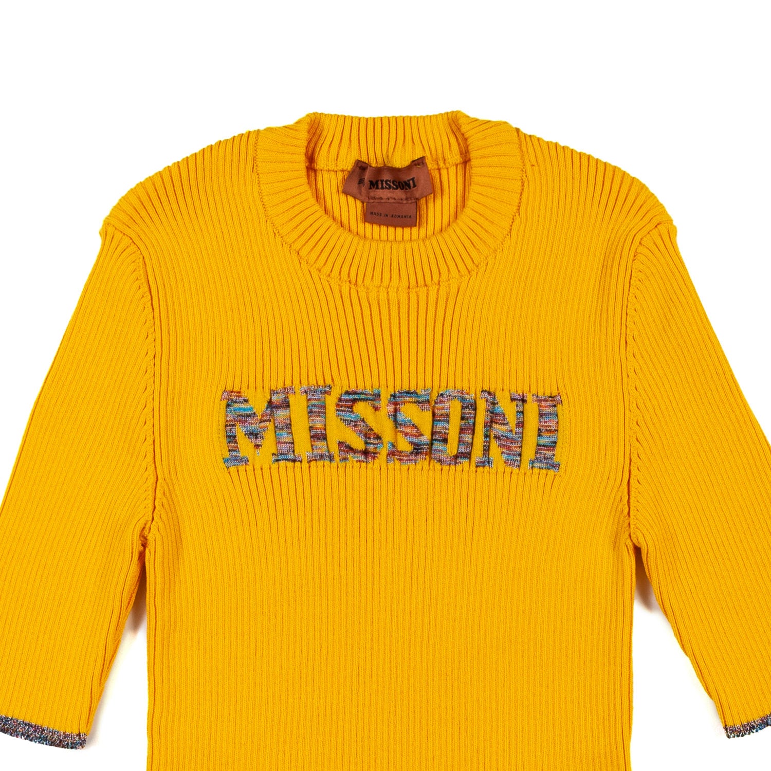 ABITO MAXI MAGLIA GIALLO CON LOGO MULTICOLOR - annameglio.com abbigliamento moda