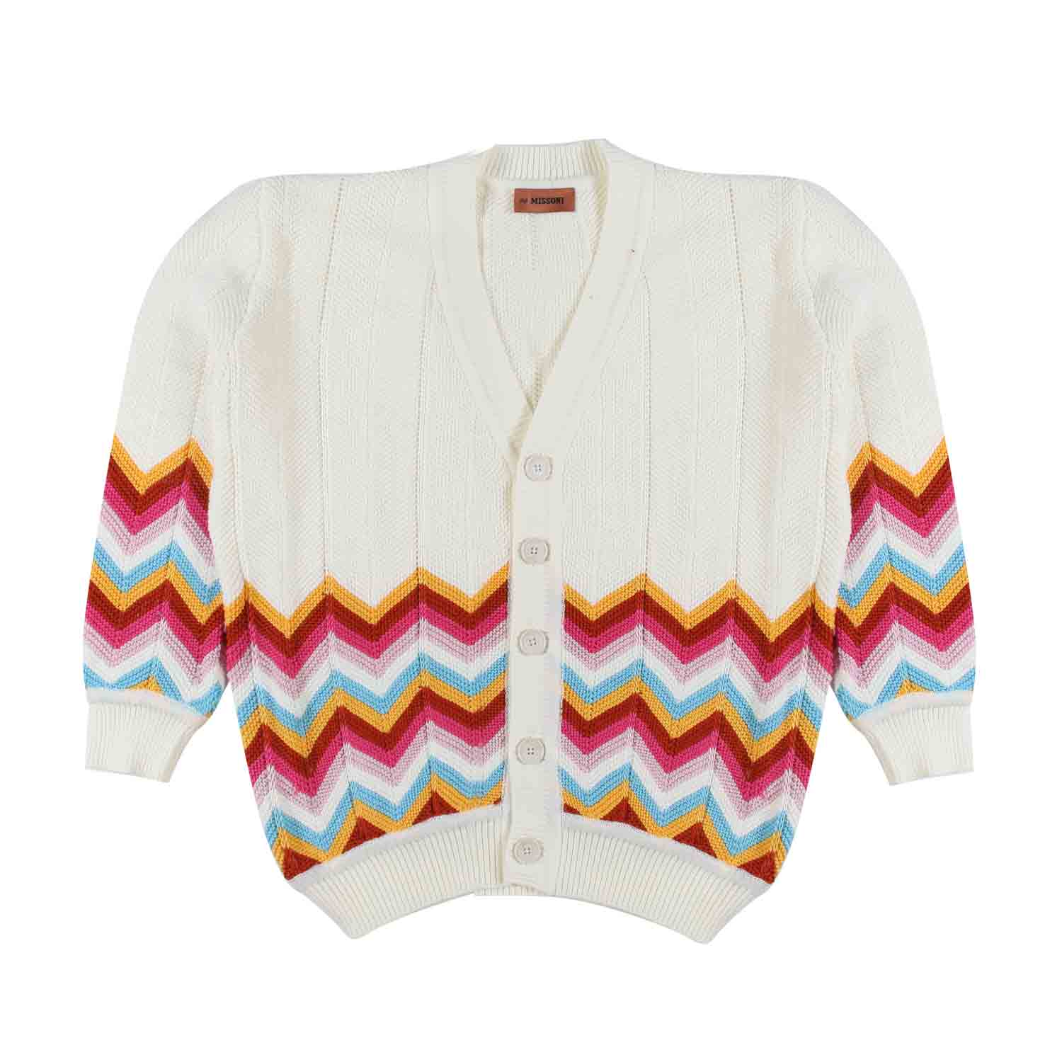CARDIGAN PANNA CON ZIG ZAG MULTICOLOR - annameglio.com abbigliamento moda