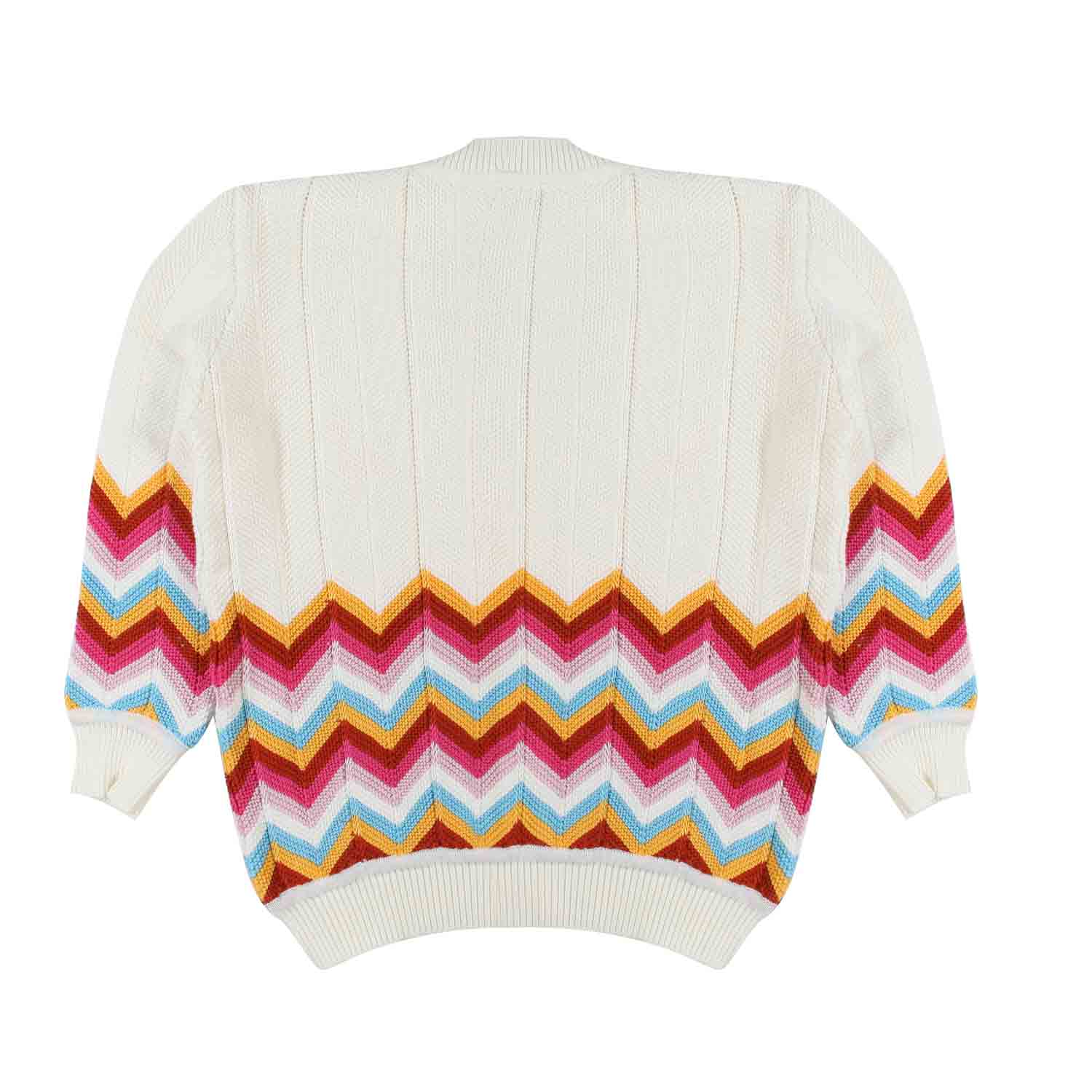 CARDIGAN PANNA CON ZIG ZAG MULTICOLOR - annameglio.com abbigliamento moda