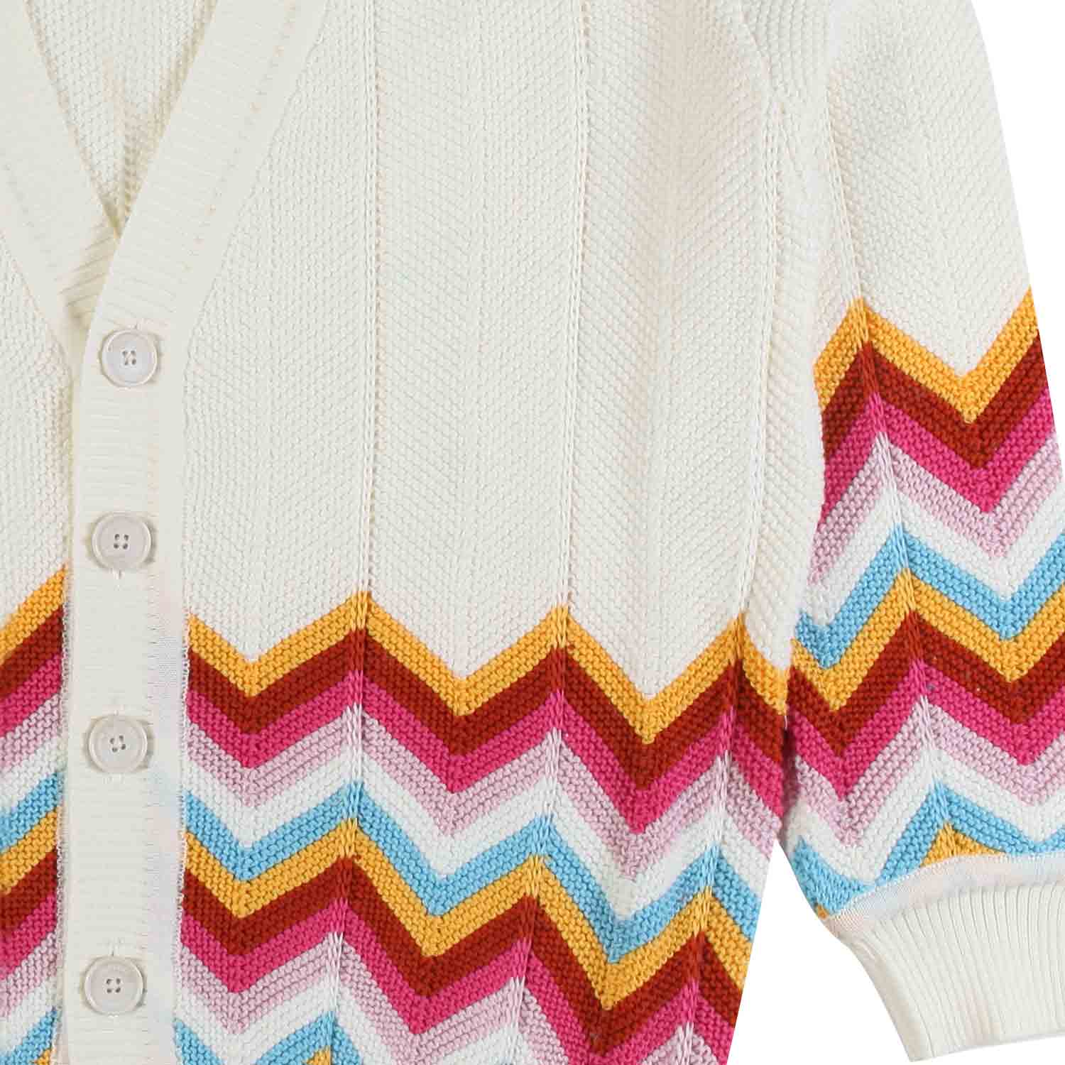 CARDIGAN PANNA CON ZIG ZAG MULTICOLOR - annameglio.com abbigliamento moda