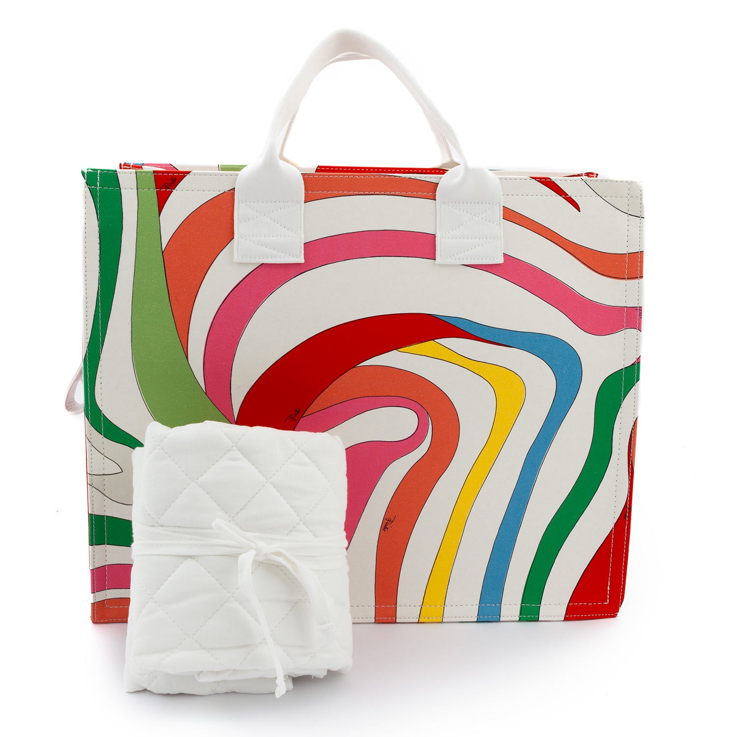 BORSA FASCIATOIO BIANCA E MULTICOLOR - annameglio.com abbigliamento moda