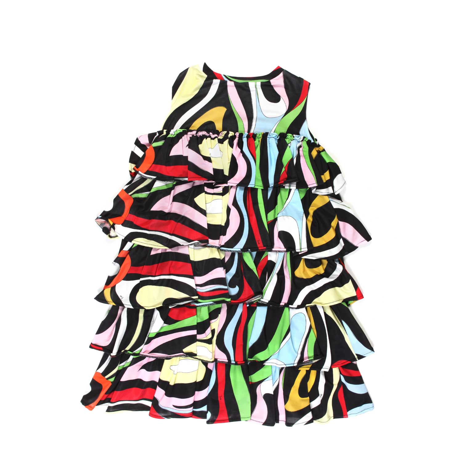 ABITO A BALZE NERO E MULTICOLOR BAMBINA E RAGAZZA - annameglio.com abbigliamento moda