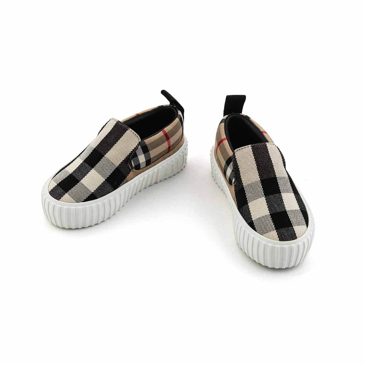 SNEAKER SLIP-ON TARTAN BEIGE BAMBINA - annameglio.com abbigliamento moda
