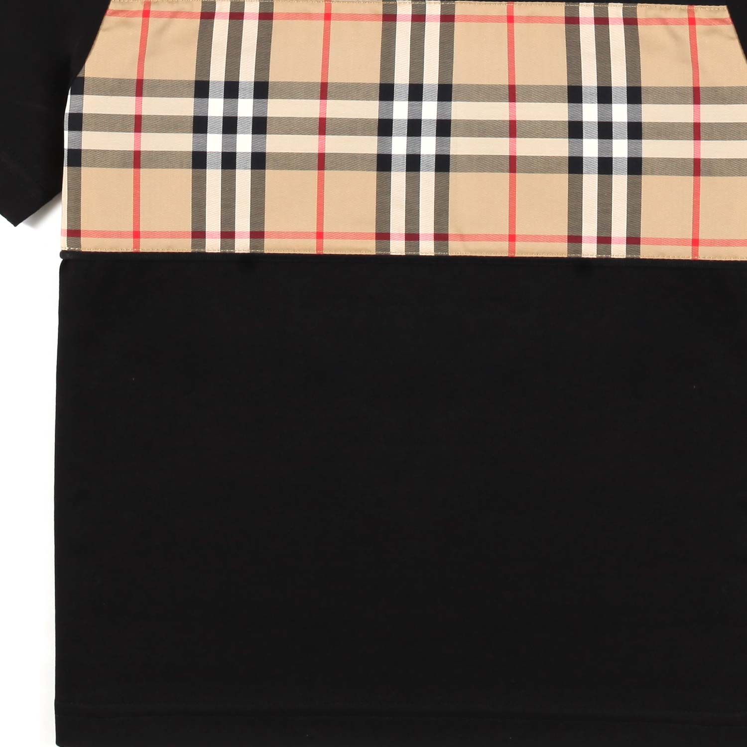 T-SHIRT UNISEX NERA CON FASCIA VINTAGE CHECK - annameglio.com abbigliamento moda