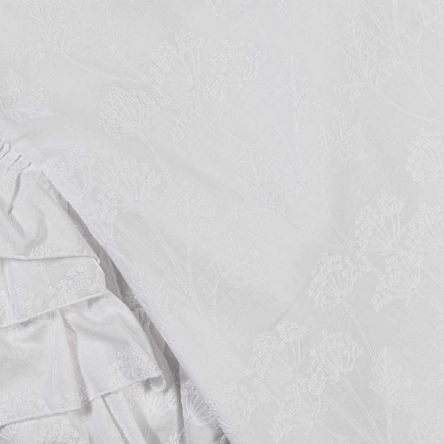 TOP BIANCO CON VOLANTS E RICAMI IN TONO - annameglio.com abbigliamento moda