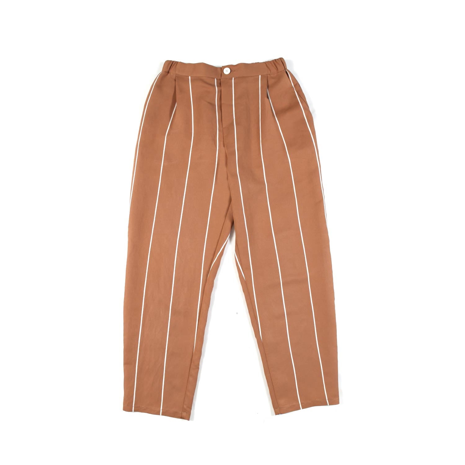 PANTALONE CAMMELLO A RIGHE BIANCHE - annameglio.com abbigliamento moda