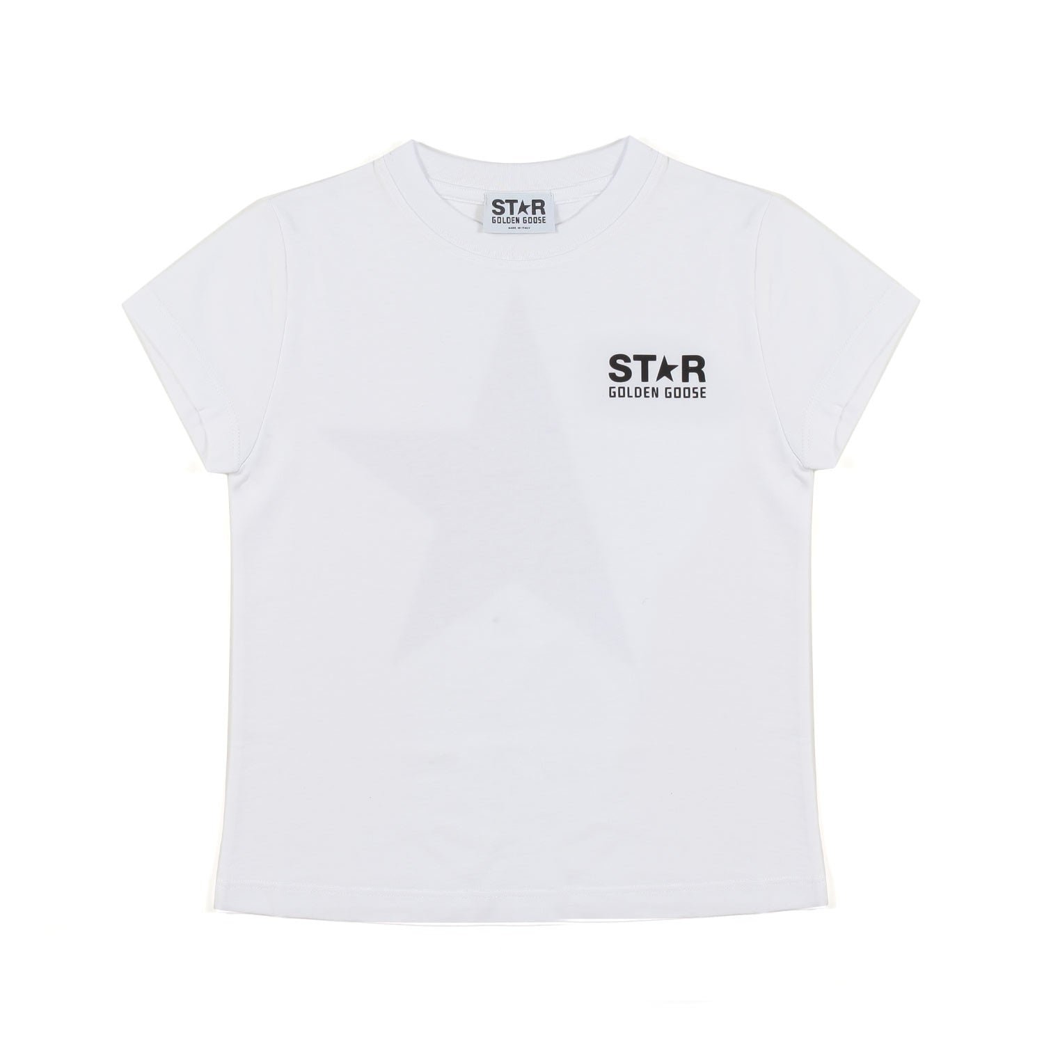 T-SHIRT STAR UNISEX BIANCA CON LOGHI NERI - annameglio.com abbigliamento moda