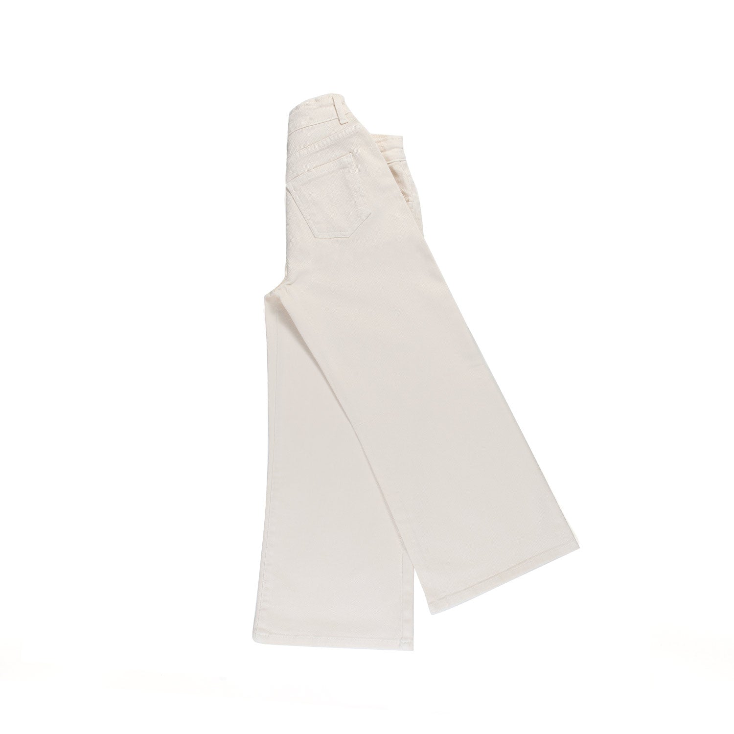 JEANS WIDE LEG BIANCO CREMA BAMBINA - annameglio.com abbigliamento moda