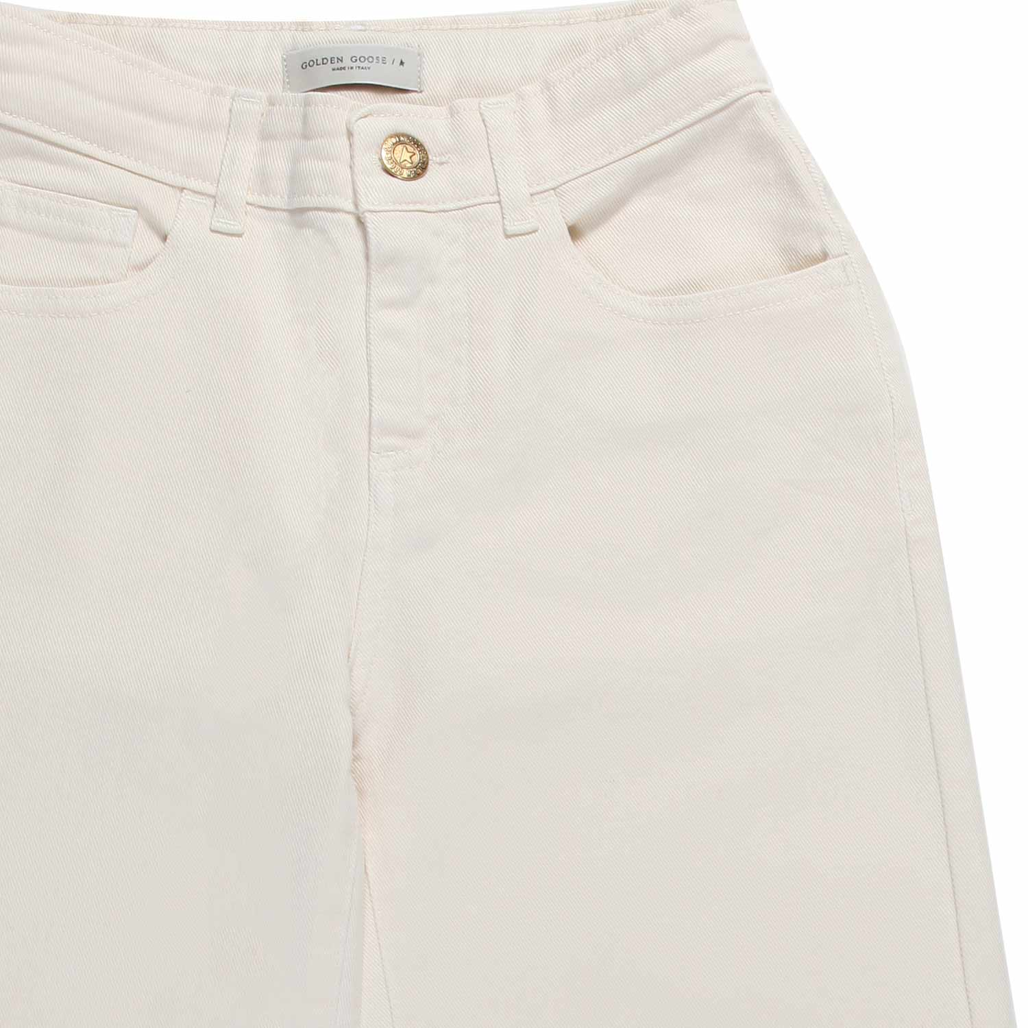 JEANS WIDE LEG BIANCO CREMA BAMBINA - annameglio.com abbigliamento moda