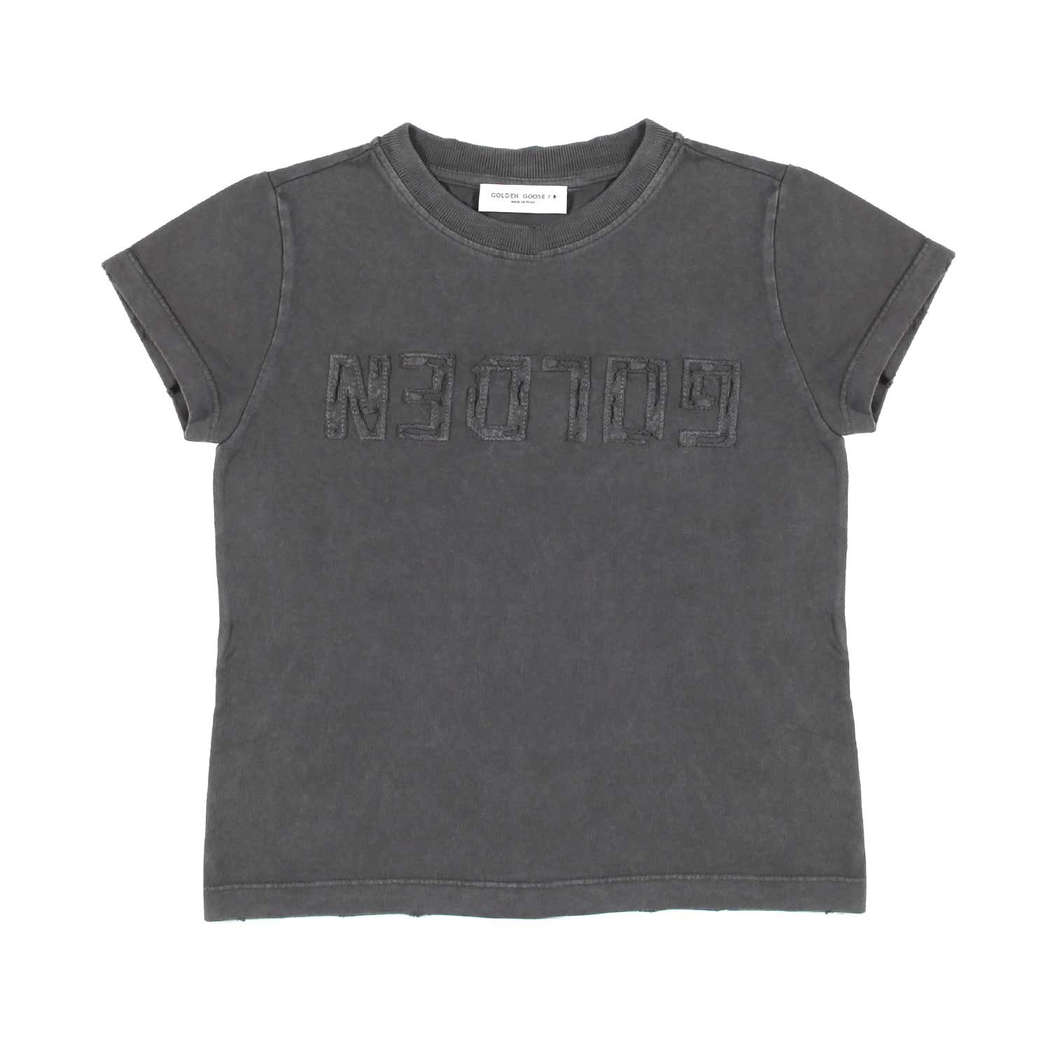 T-SHIRT ANTRACITE CON LOGO CUCITO BAMBINA - annameglio.com abbigliamento moda