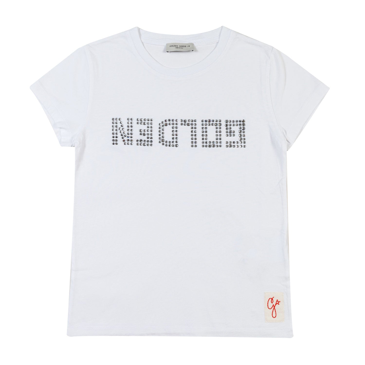 T-SHIRT BIANCA CON LOGO STRASS BAMBINA TEEN - annameglio.com abbigliamento moda