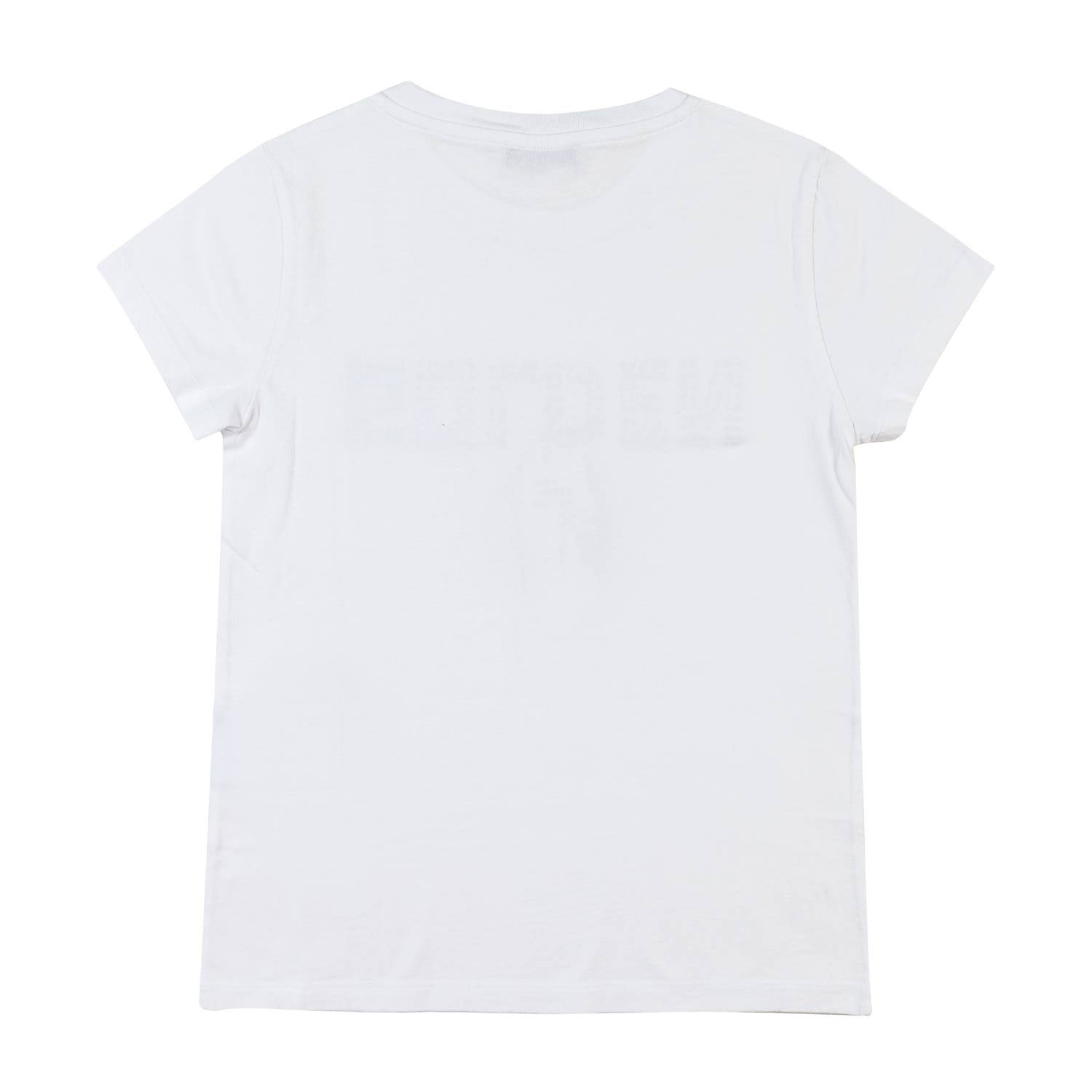 T-SHIRT BIANCA CON LOGO STRASS BAMBINA TEEN - annameglio.com abbigliamento moda