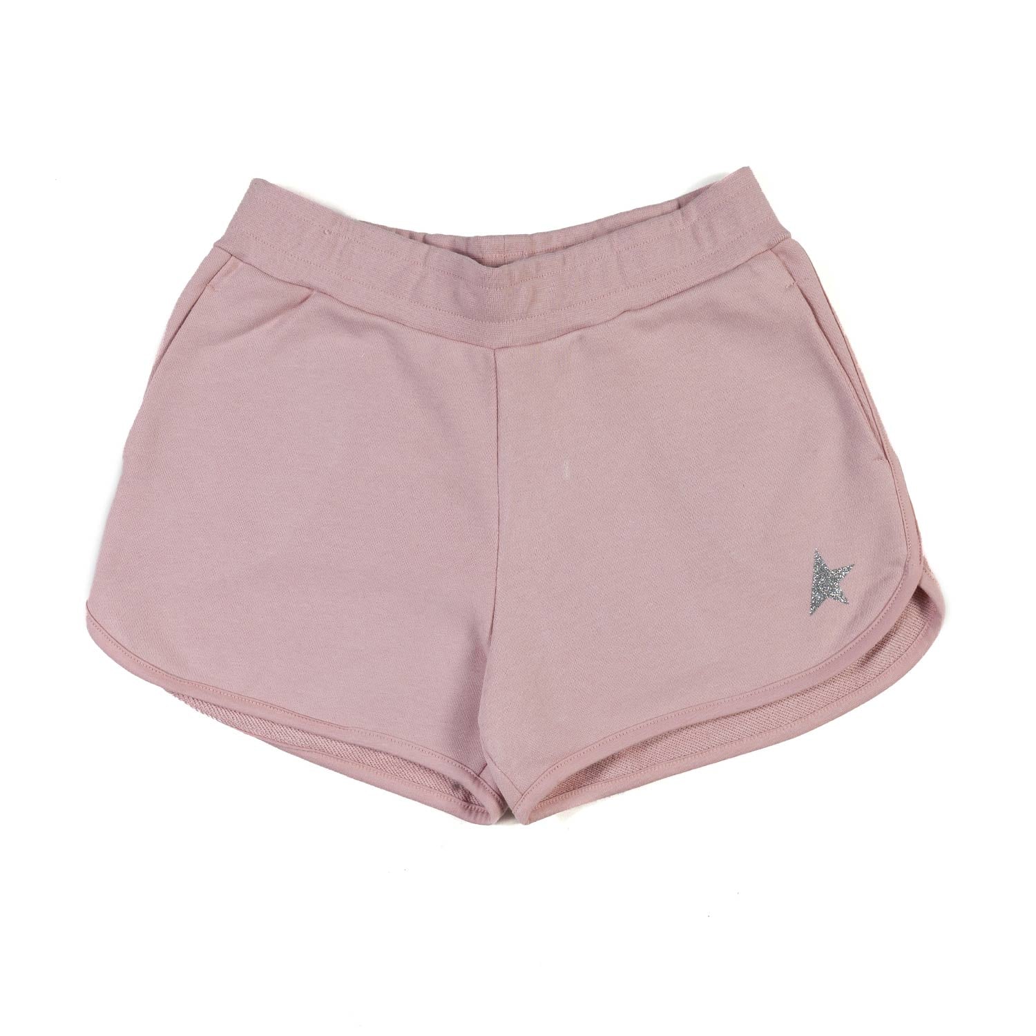 SHORTS ROSA CON STELLA SILVER GLITTER BAMBINA TEEN - annameglio.com abbigliamento moda