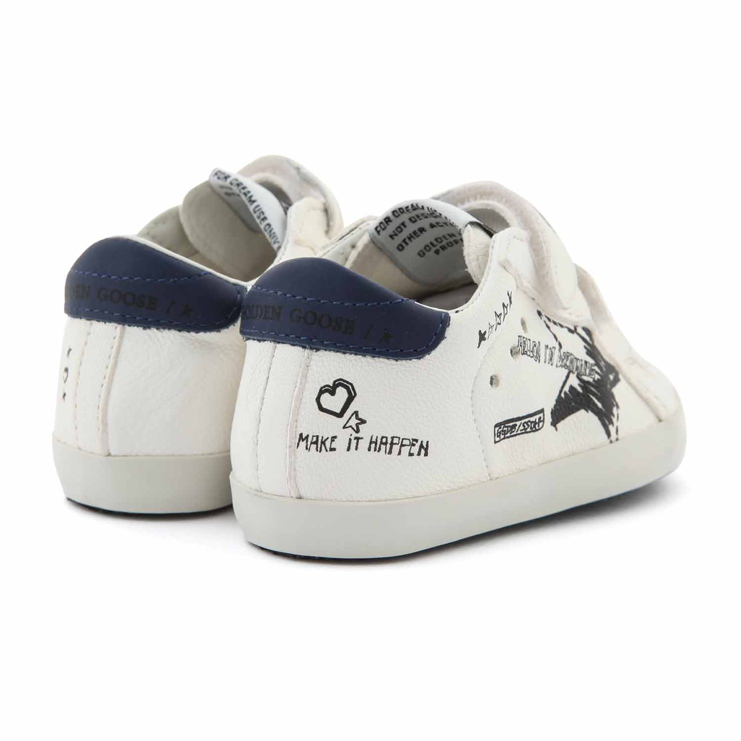 SNEAKER UNISEX BABY SSTAR BIANCA CON STAMPE NERE - annameglio.com abbigliamento moda