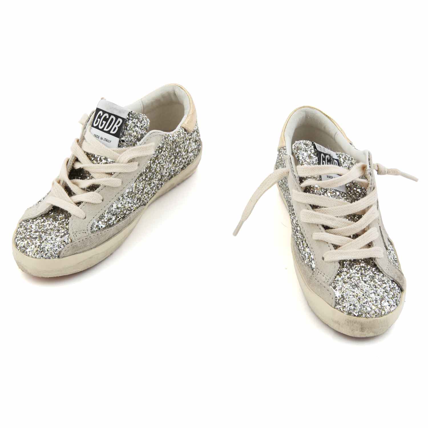 SNEAKER SSTAR ARGENTO GLITTER E ORO BAMBINA JR - annameglio.com abbigliamento moda