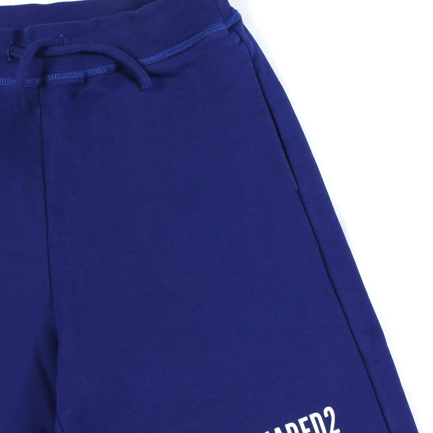 SHORTS IN FELPA BLU CON LOGO MILANO BIANCO - annameglio.com abbigliamento moda